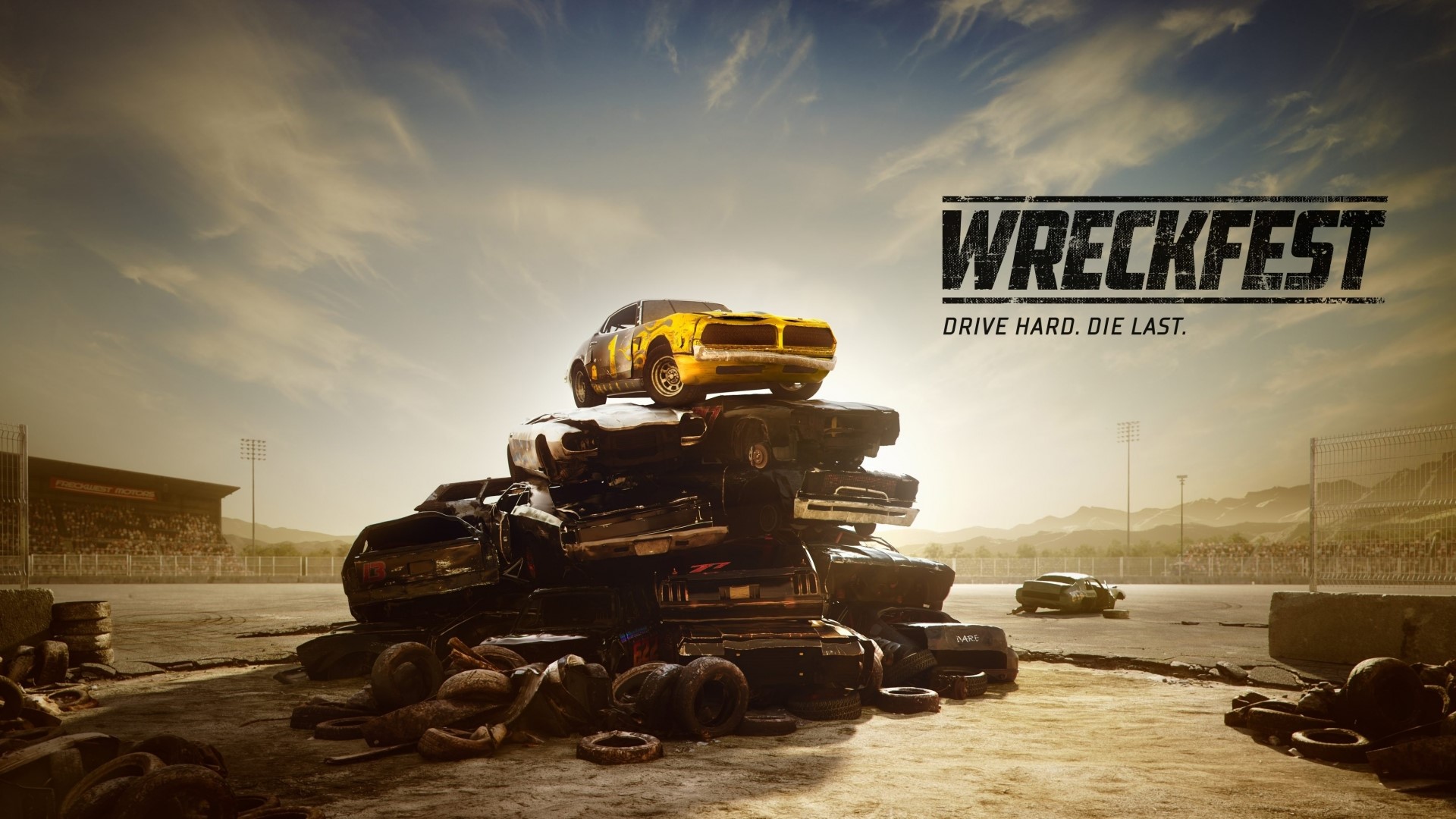 Wreckfest game poster with crashed cars HD Wallpaper