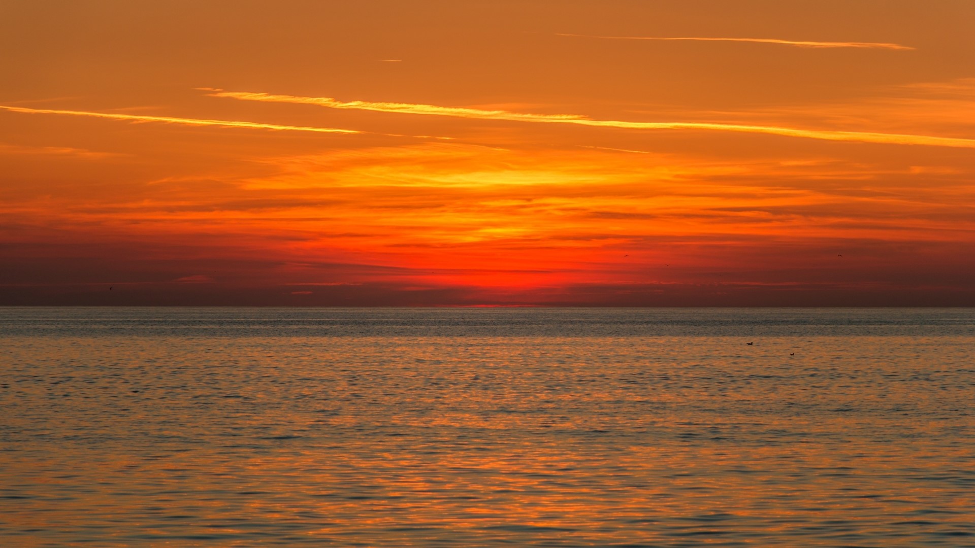 Sunset over the ocean HD Wallpaper