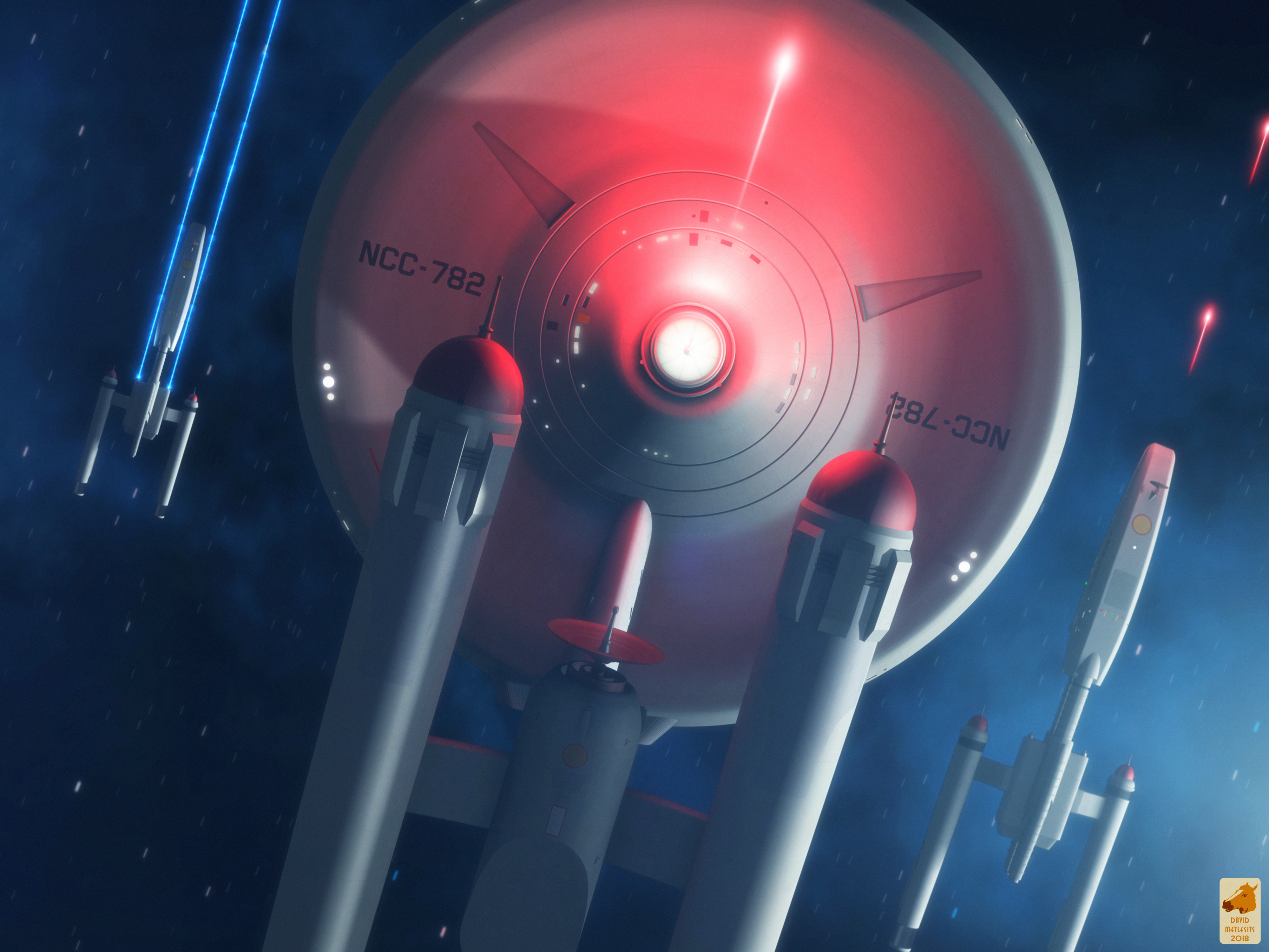 Starship Enterprise NCC-782 in space battle HD Wallpaper