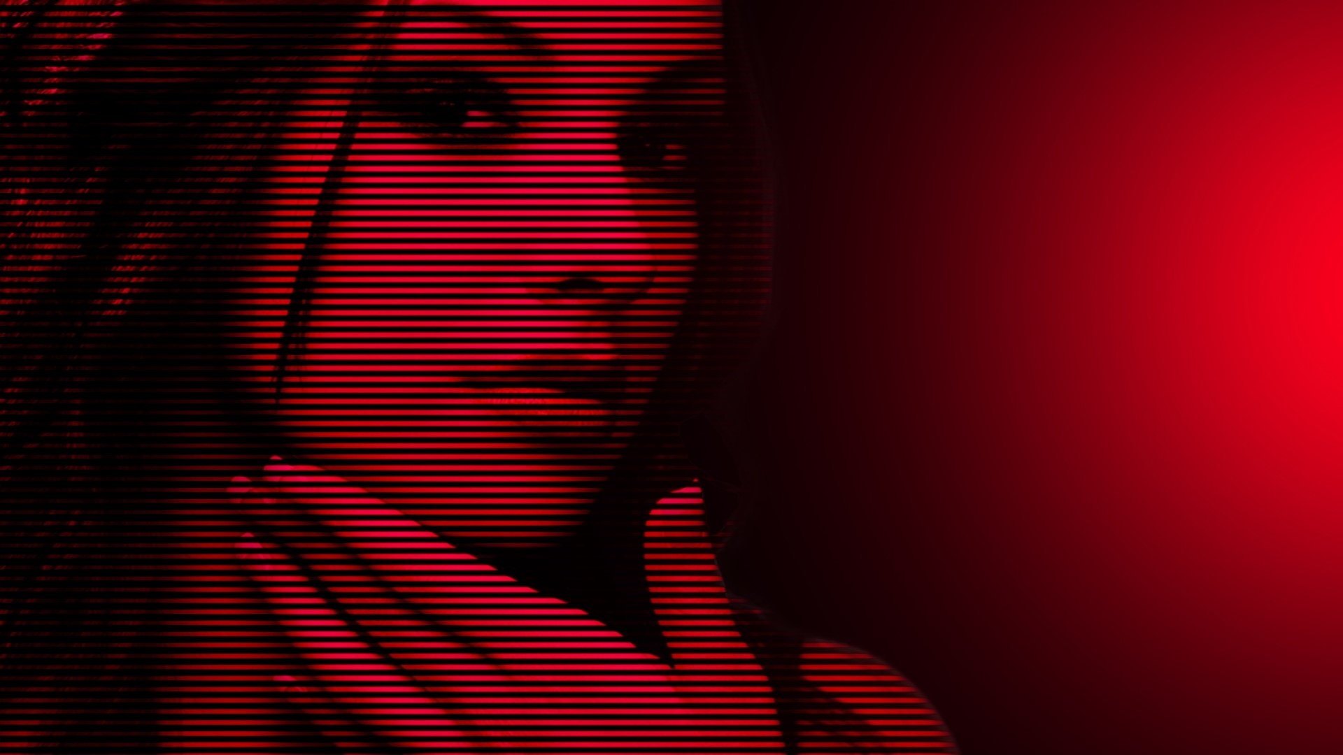 Woman with red horizontal lines effect HD Wallpaper