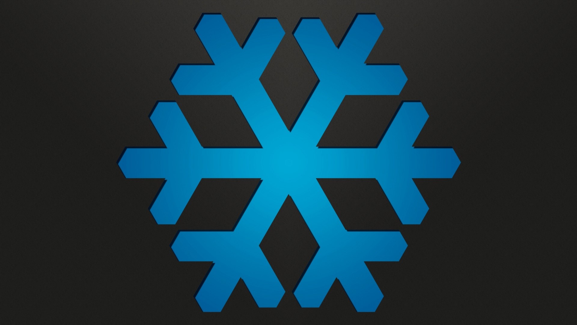 Blue snowflake logo on dark background HD Wallpaper