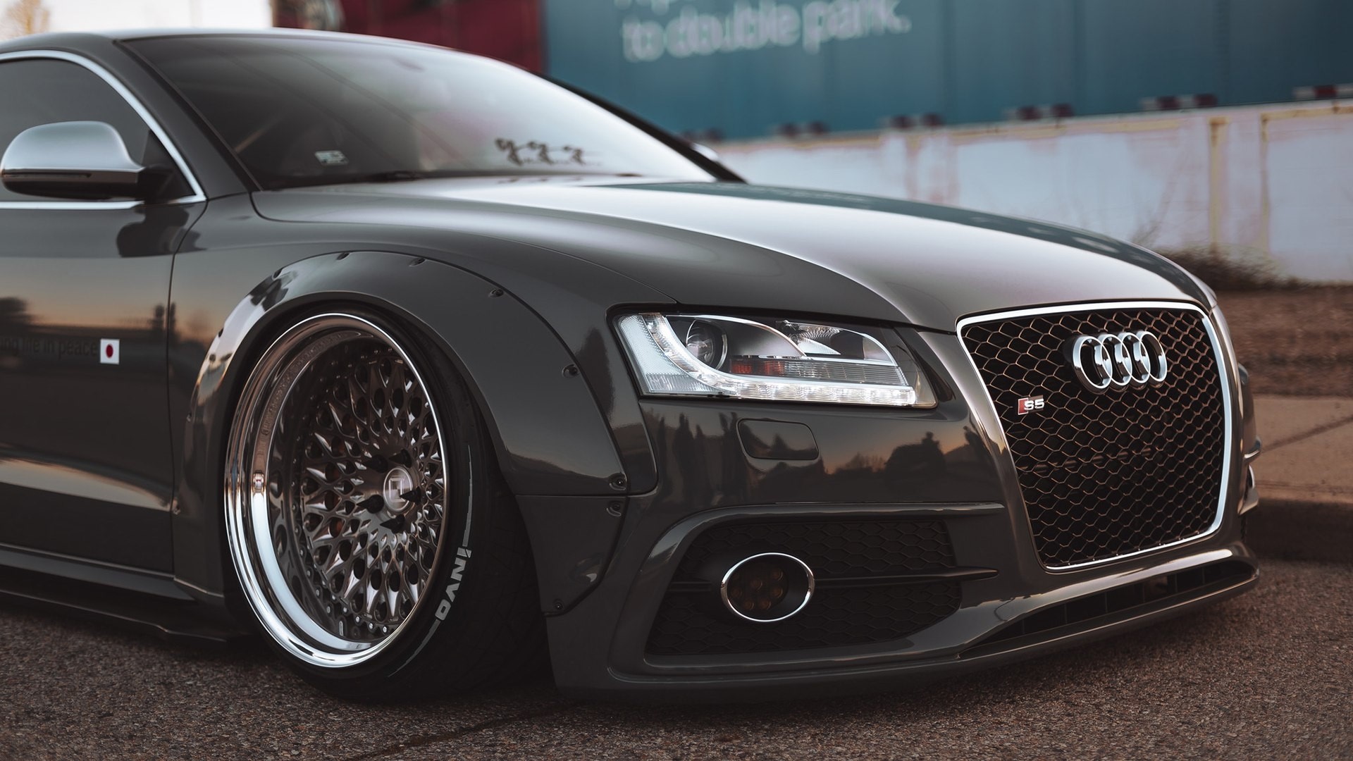 Audi S5 with custom widebody kit and wheels HD Wallpaper