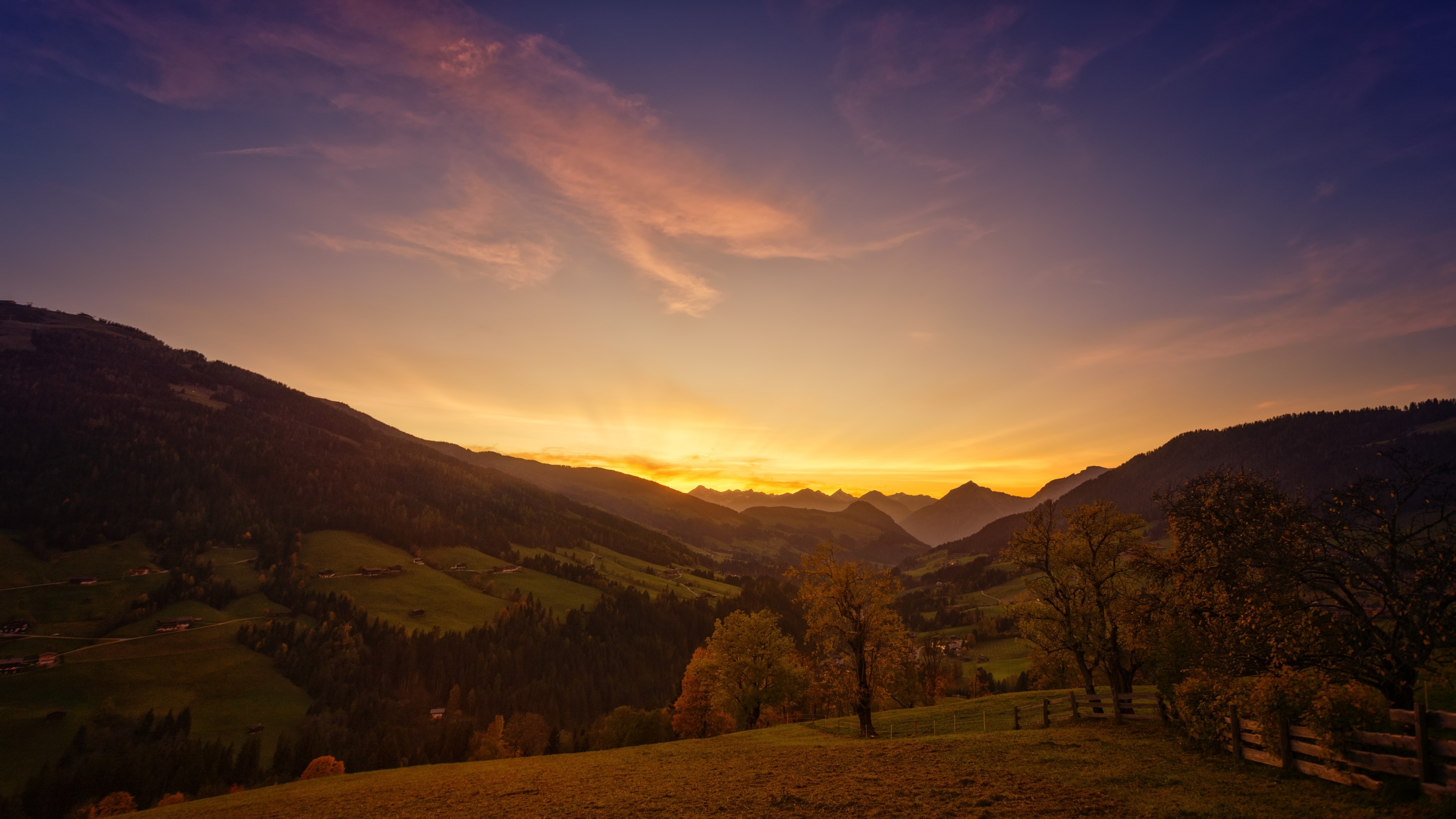4K Nature Landscape at Sunset HD Wallpaper