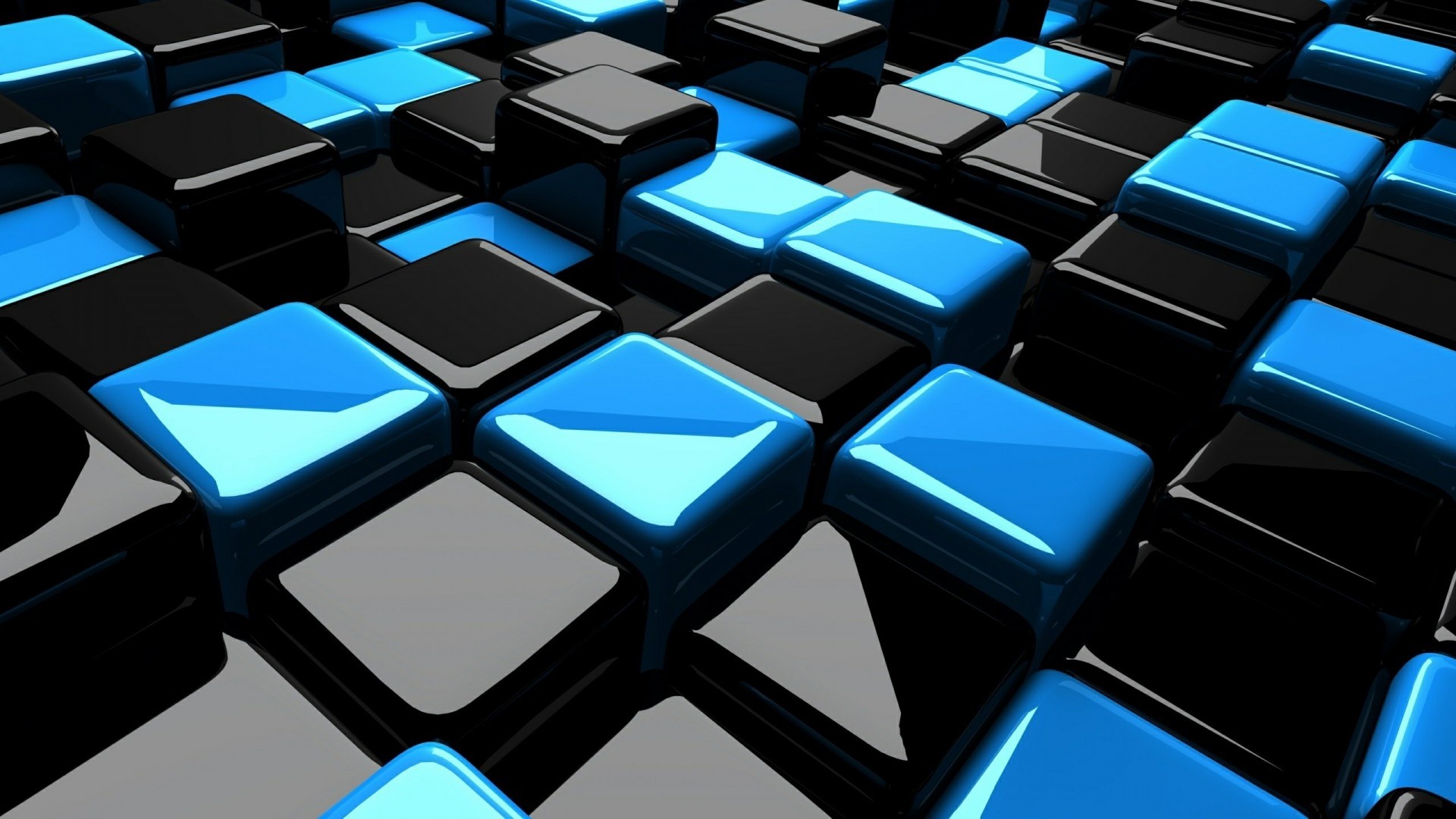 3D Glossy Cubes HD Wallpaper