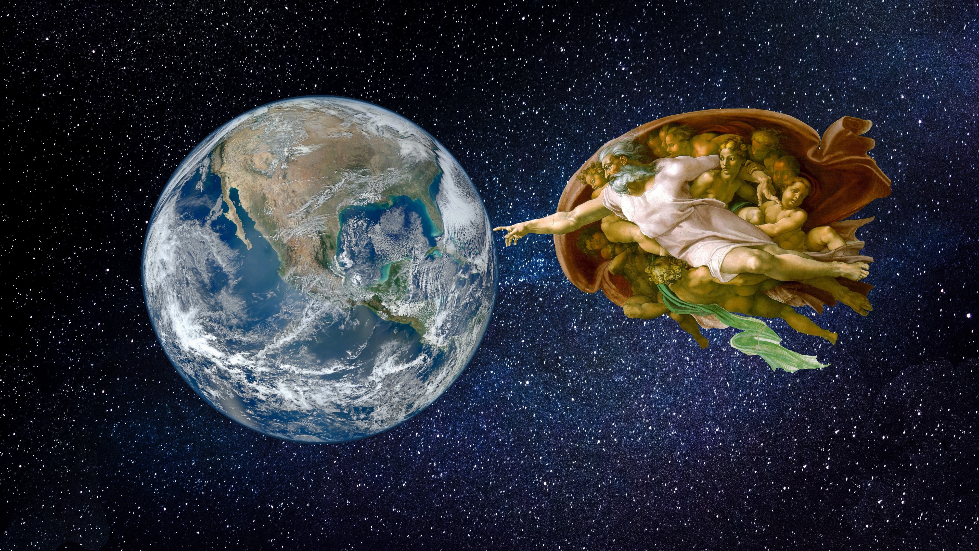 4K Creation of Adam and Earth HD Wallpaper