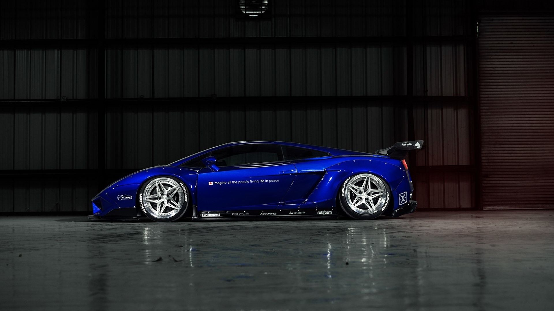 Blue Lamborghini Gallardo with custom body kit HD Wallpaper