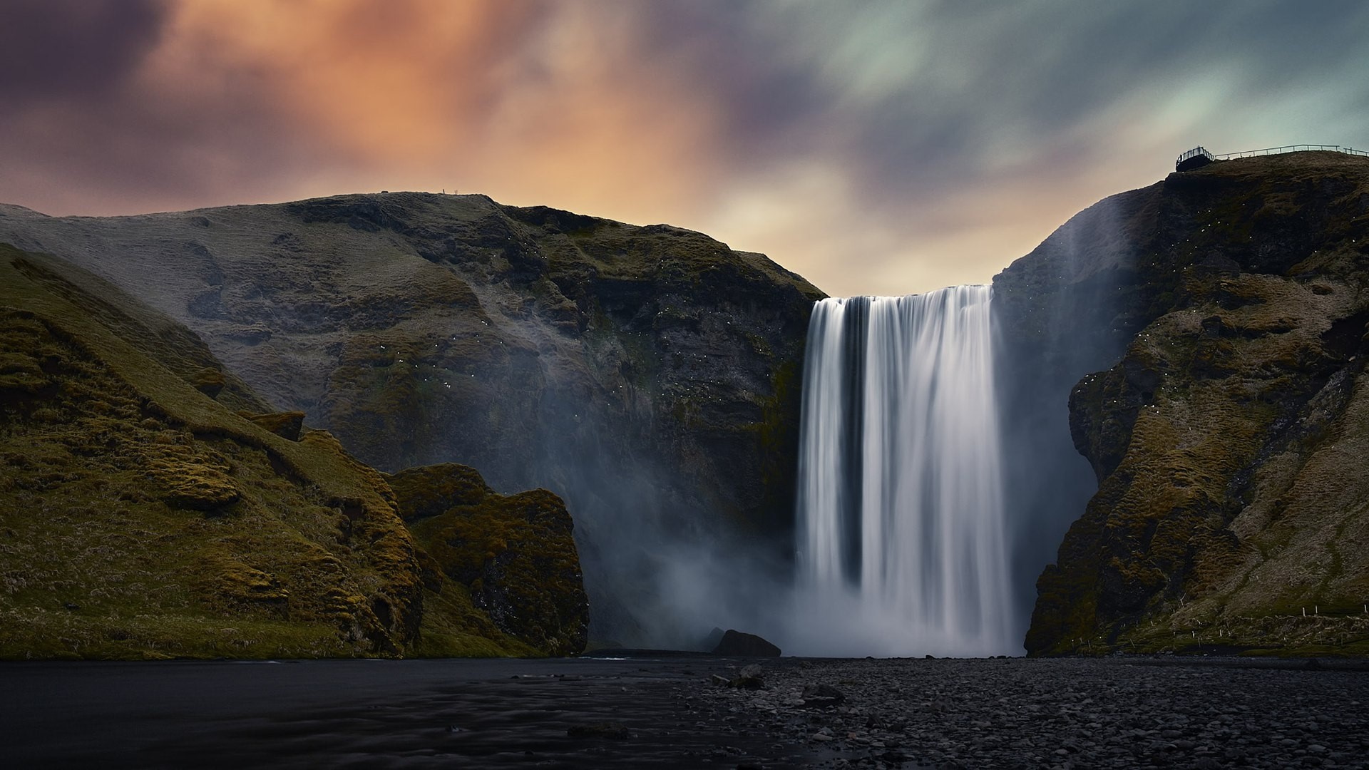 Skógafoss waterfall in Iceland HD Wallpaper