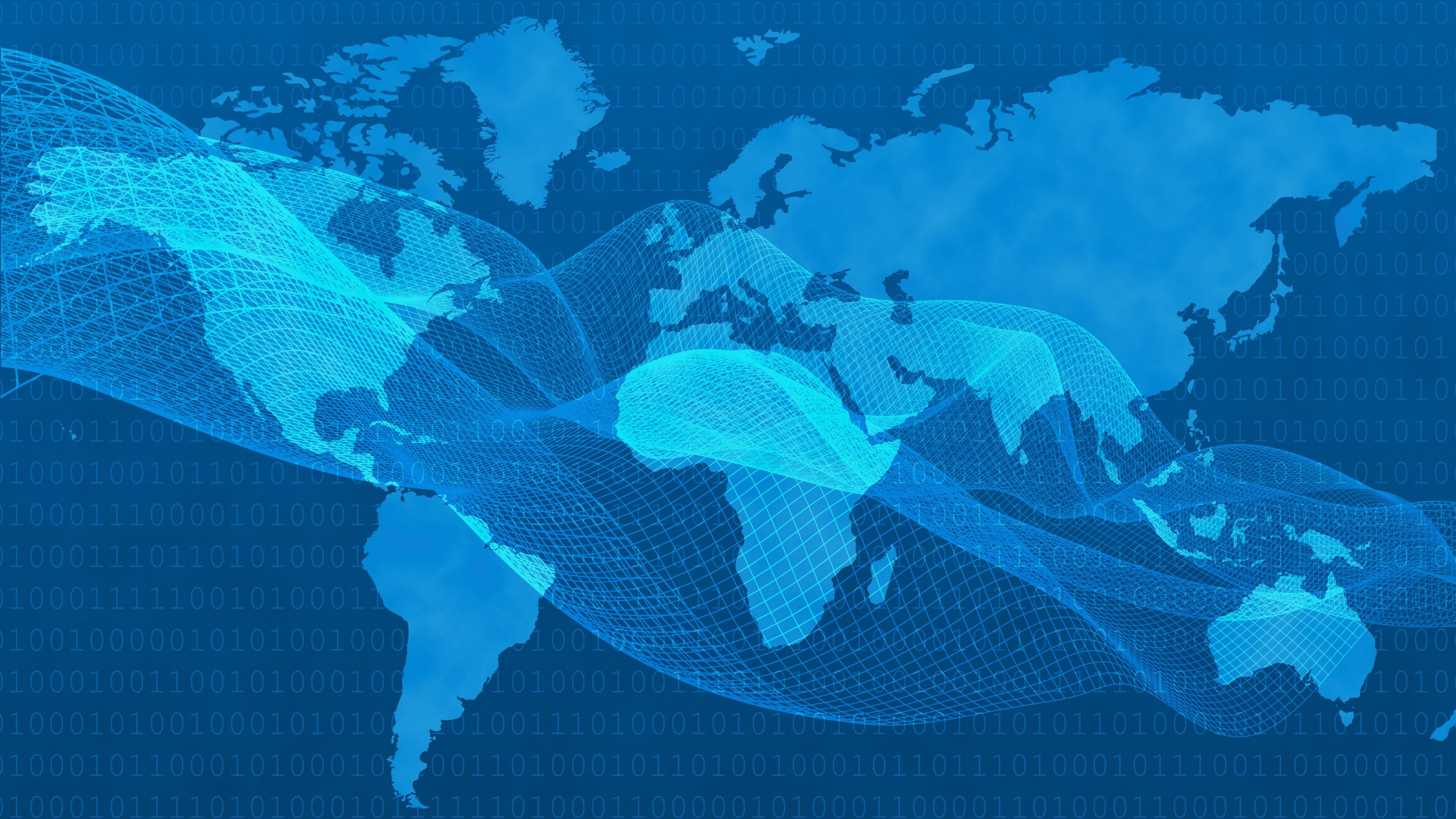 4K World Map Digital Network HD Wallpaper