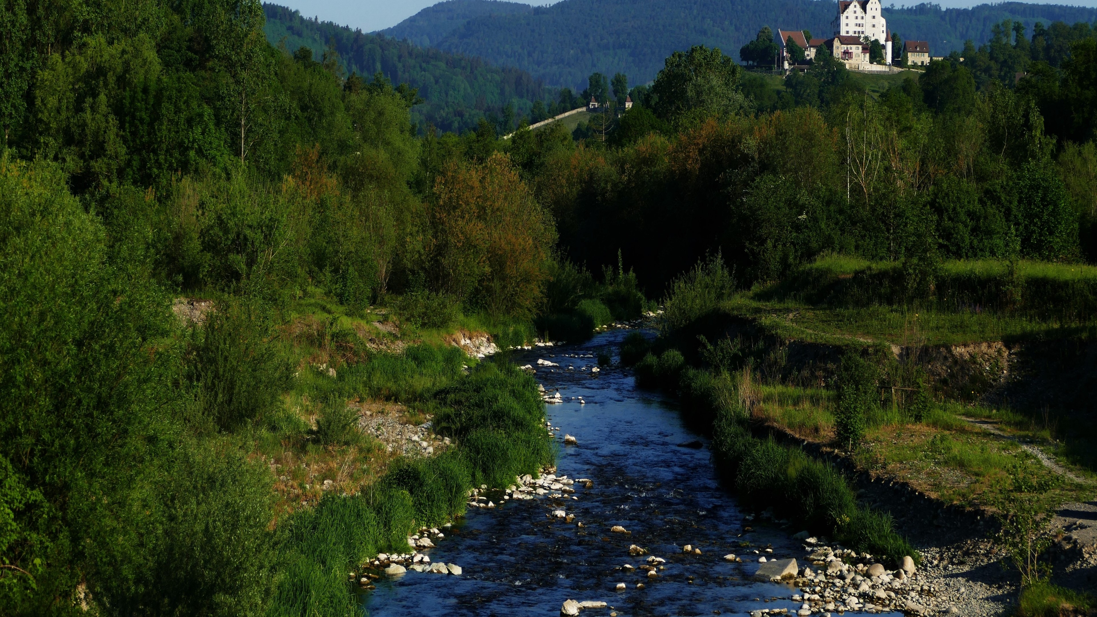 4K Nature Landscape with Castle HD Wallpaper