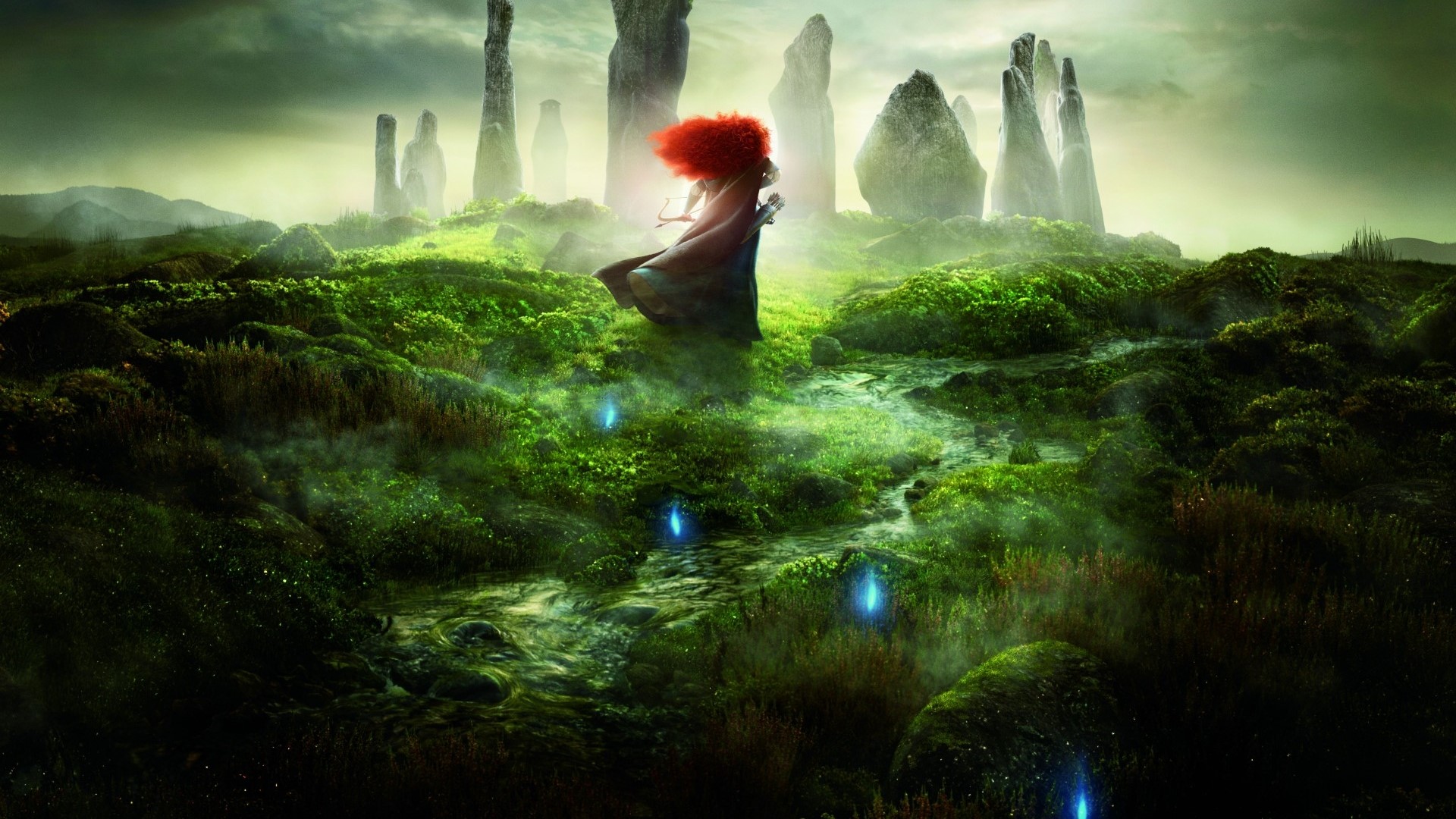 Merida from Brave in a mystical landscape HD Wallpaper