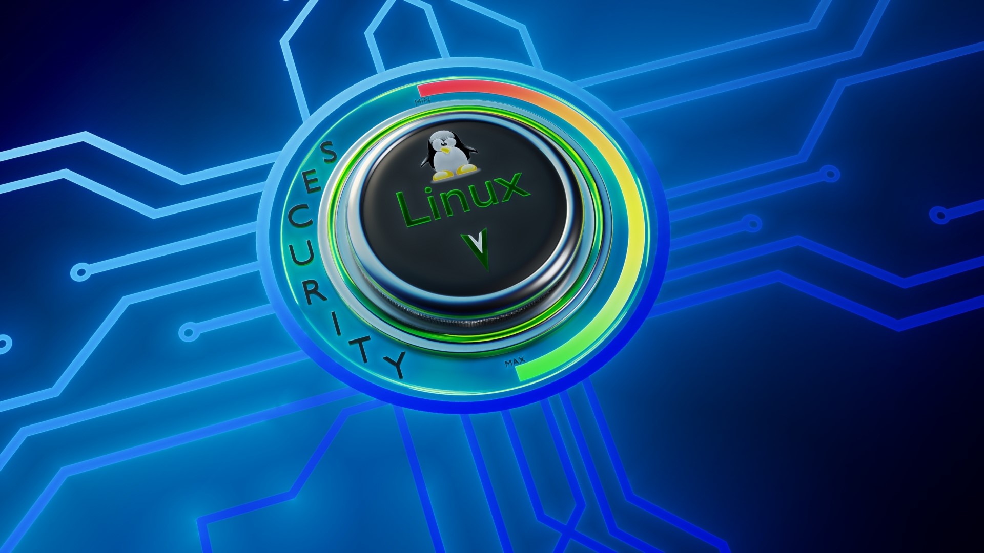 Linux Security Button HD Wallpaper