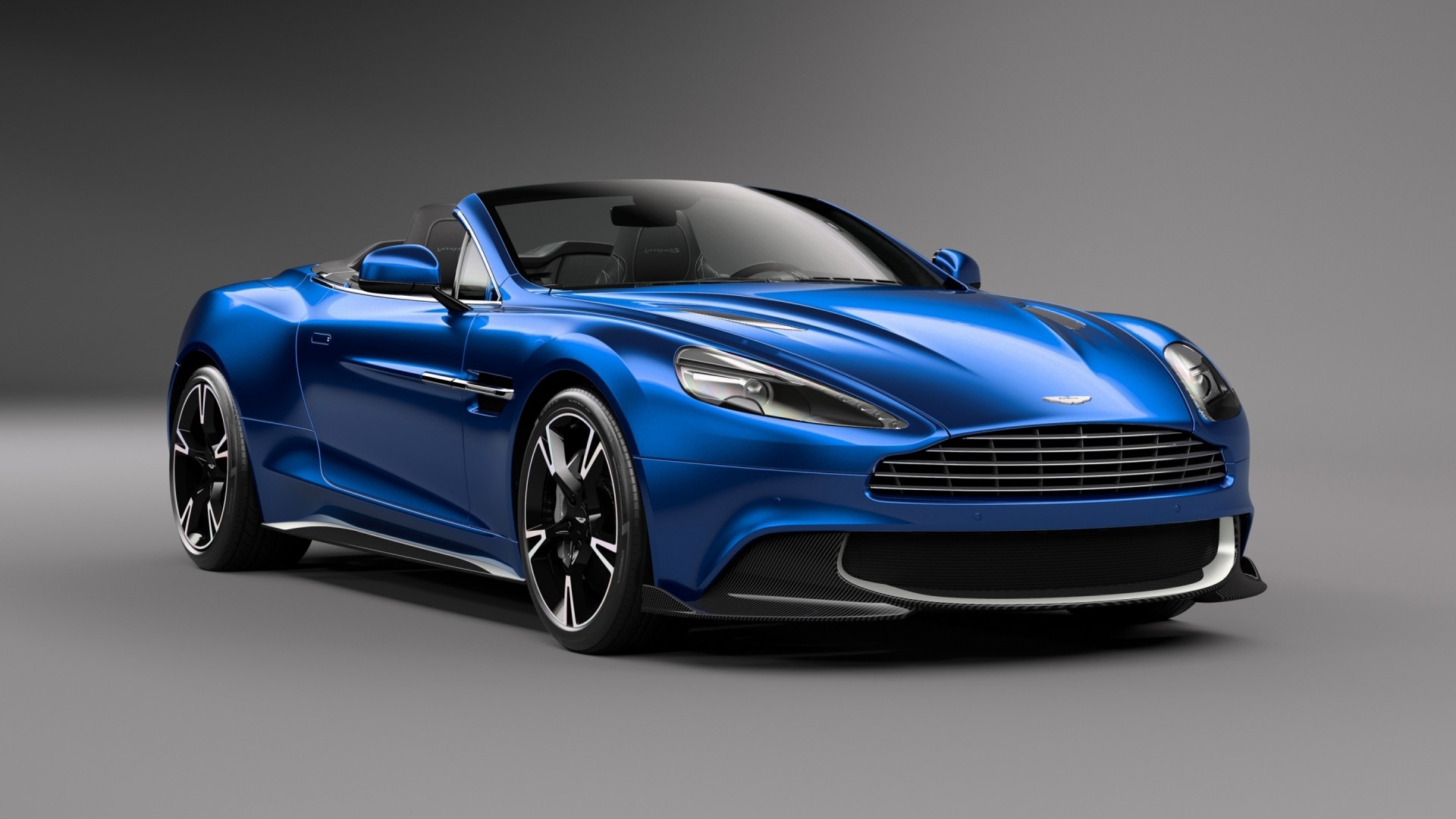 Blue Aston Martin Vanquish Volante convertible HD Wallpaper