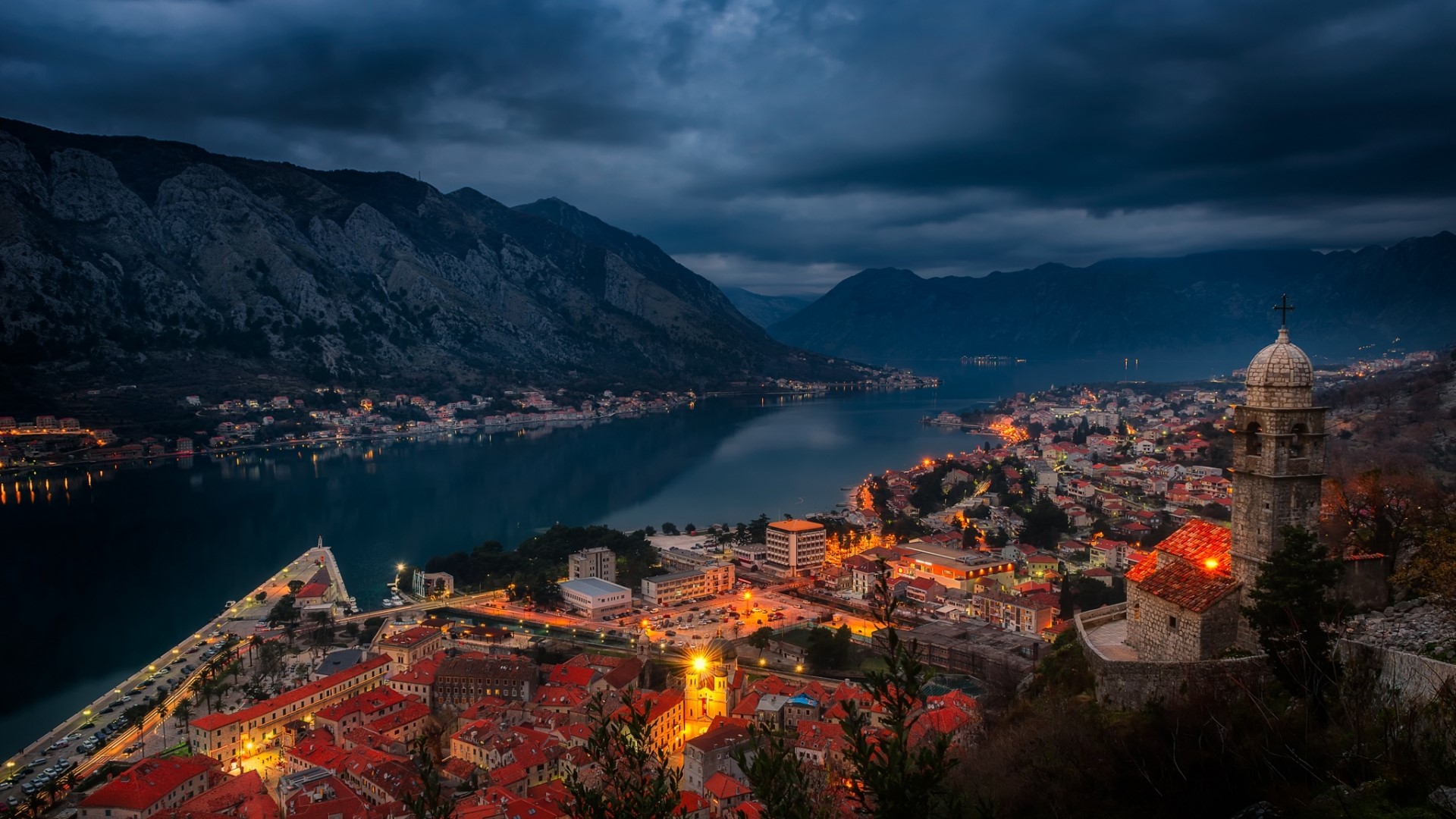 Kotor, Montenegro at Dusk HD Wallpaper