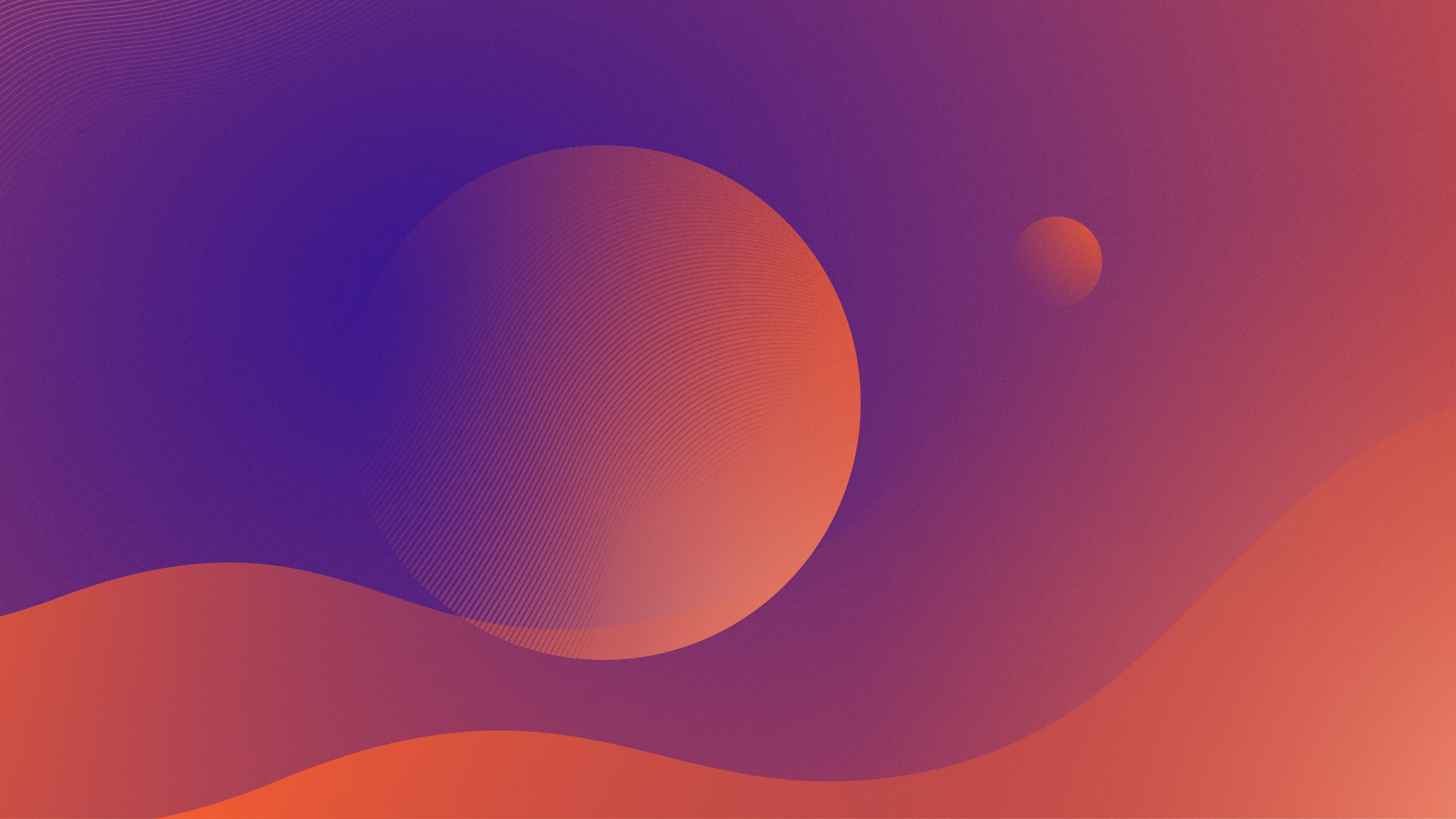 Abstract gradient with spheres and waves HD Wallpaper