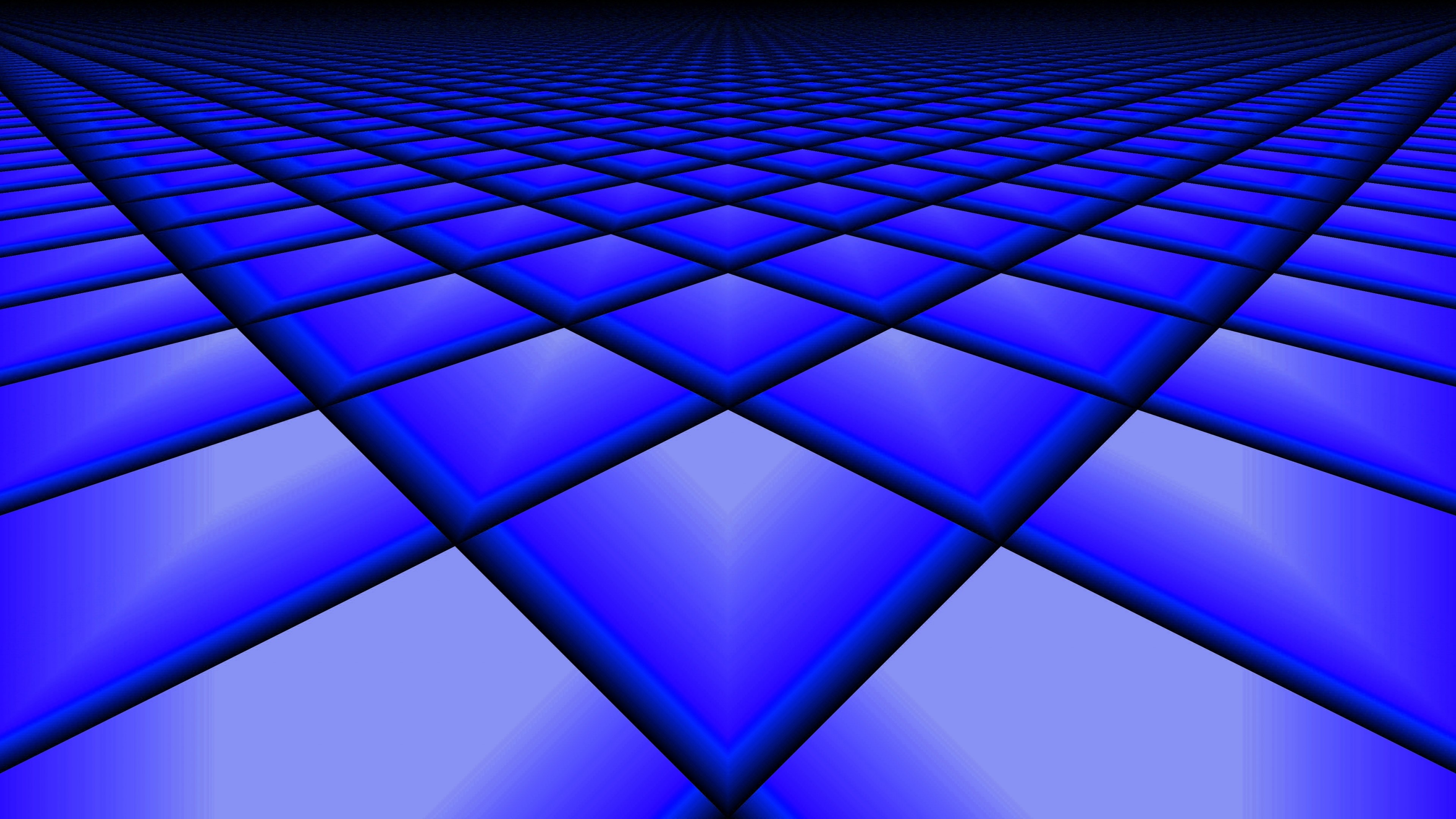 4K Abstract Blue Grid Perspective HD Wallpaper