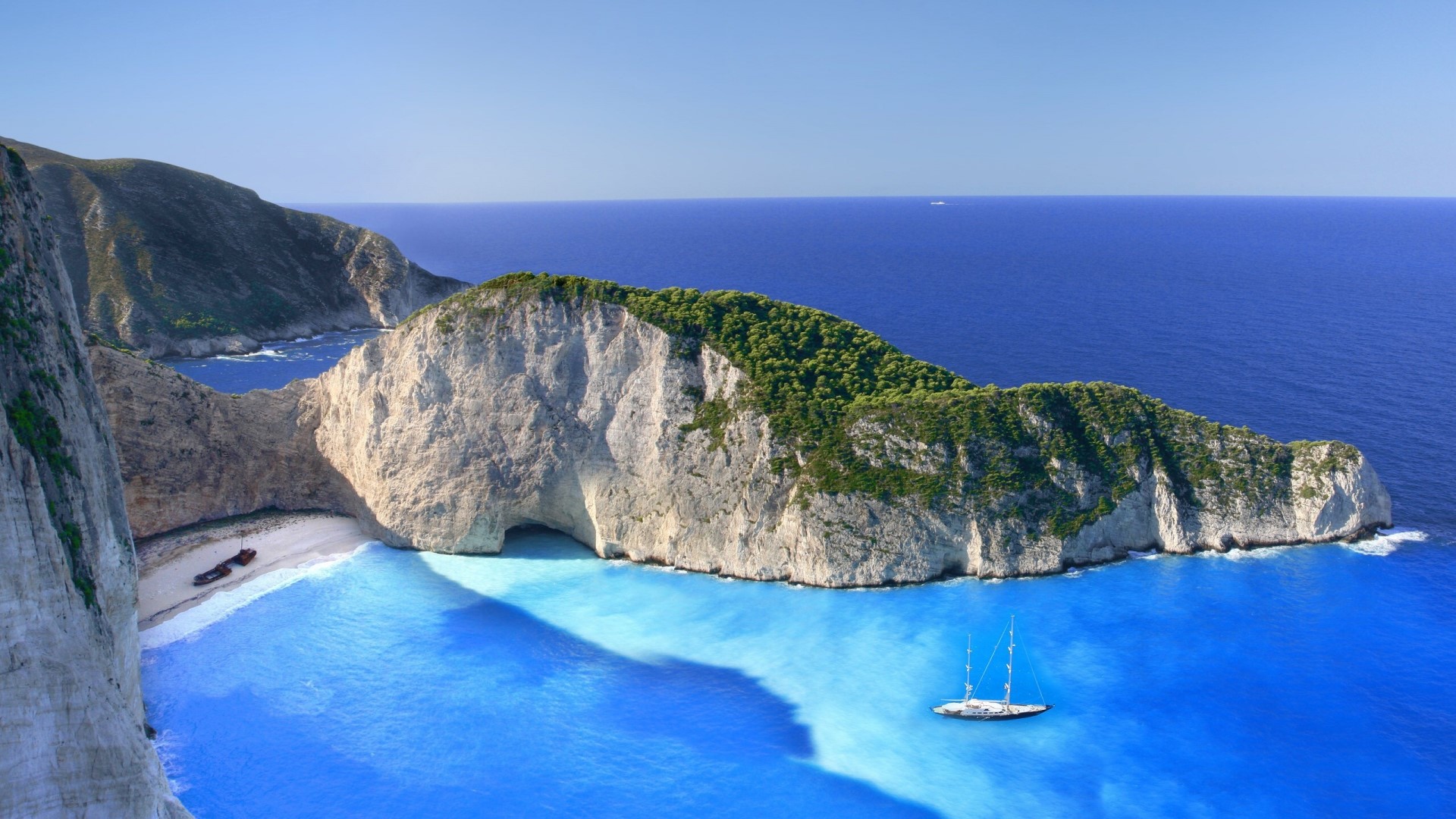 Shipwreck Beach, Zakynthos, Ionian Islands, Greece HD Wallpaper