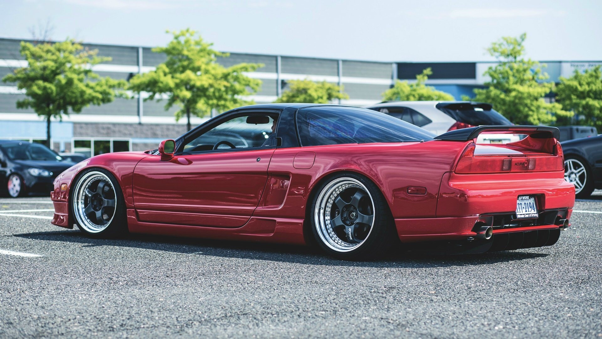 Red Acura NSX with custom wheels HD Wallpaper