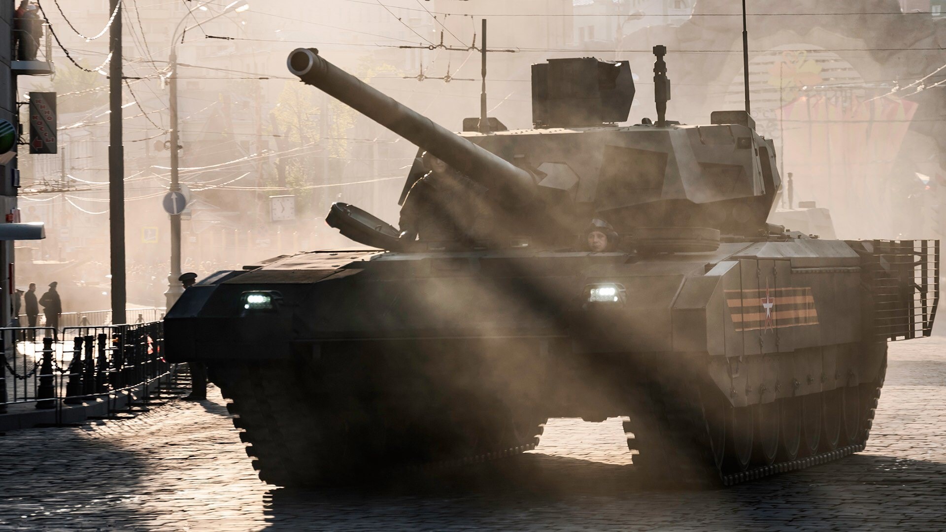 T-14 Armata tank in a street HD Wallpaper