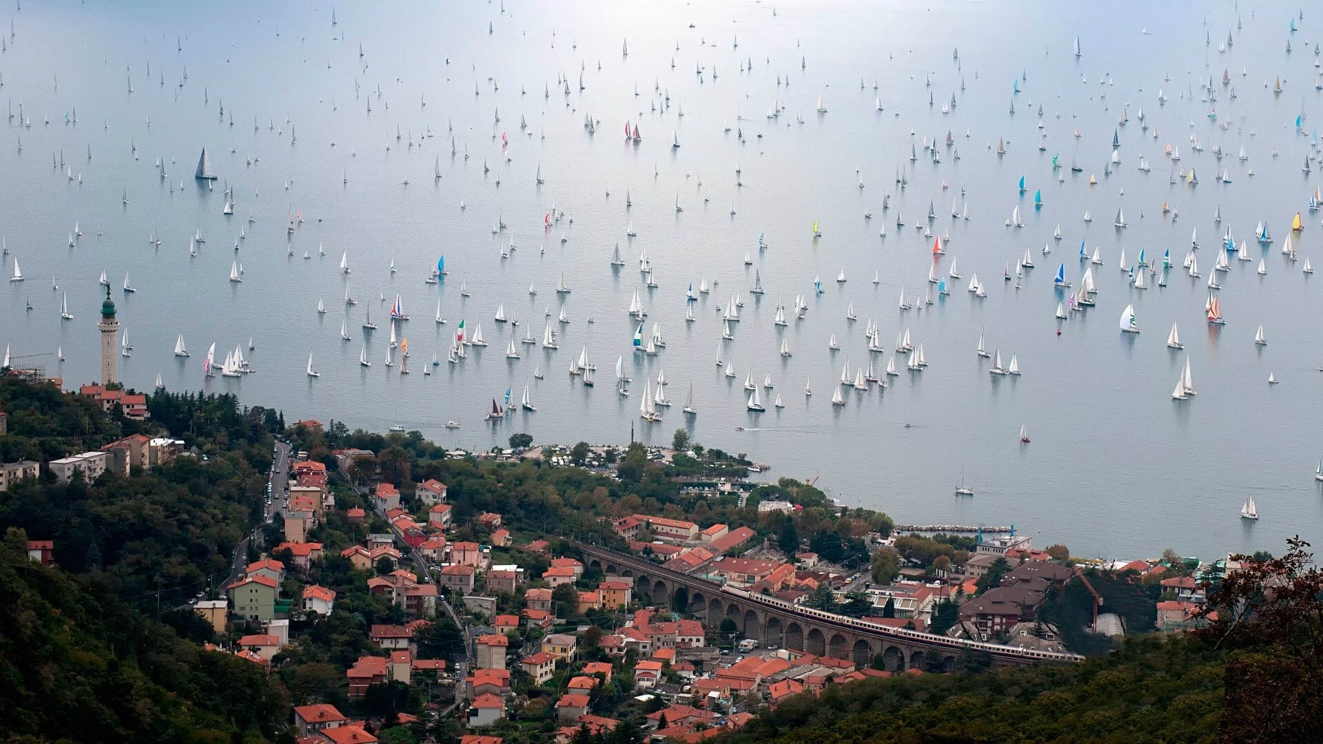 Sailboat Regatta in Trieste, Italy HD Wallpaper