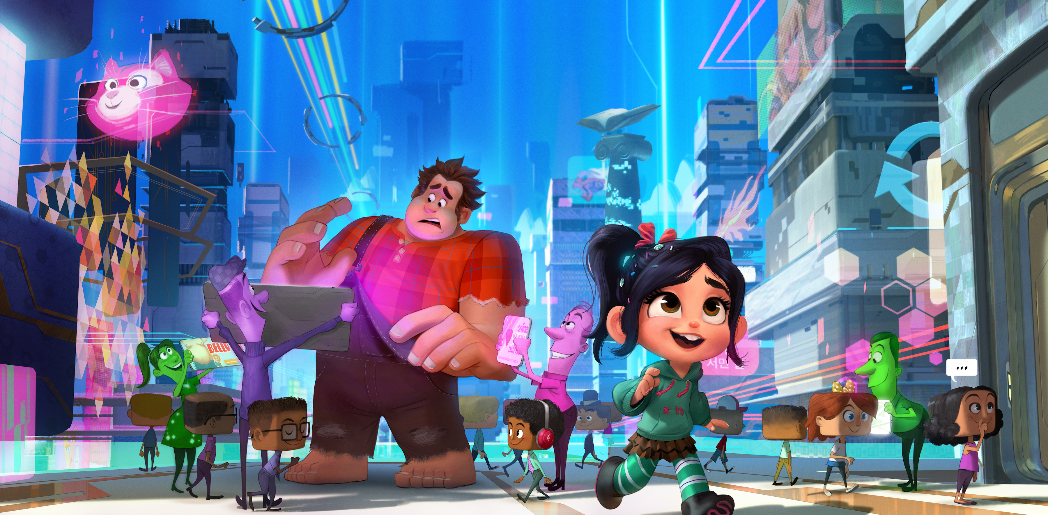 Ralph and Vanellope in Ralph Breaks the Internet: Wreck-It Ralph 2 HD Wallpaper