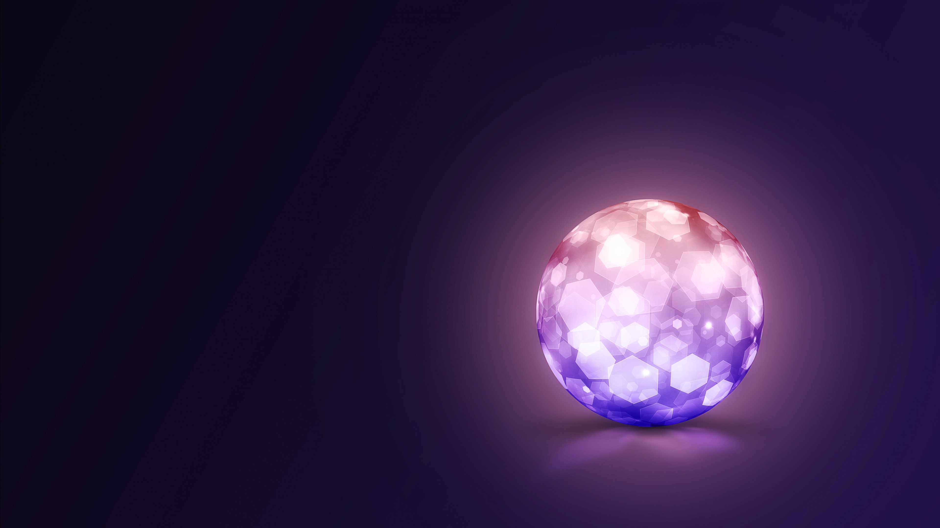4K Glowing Crystal Sphere HD Wallpaper