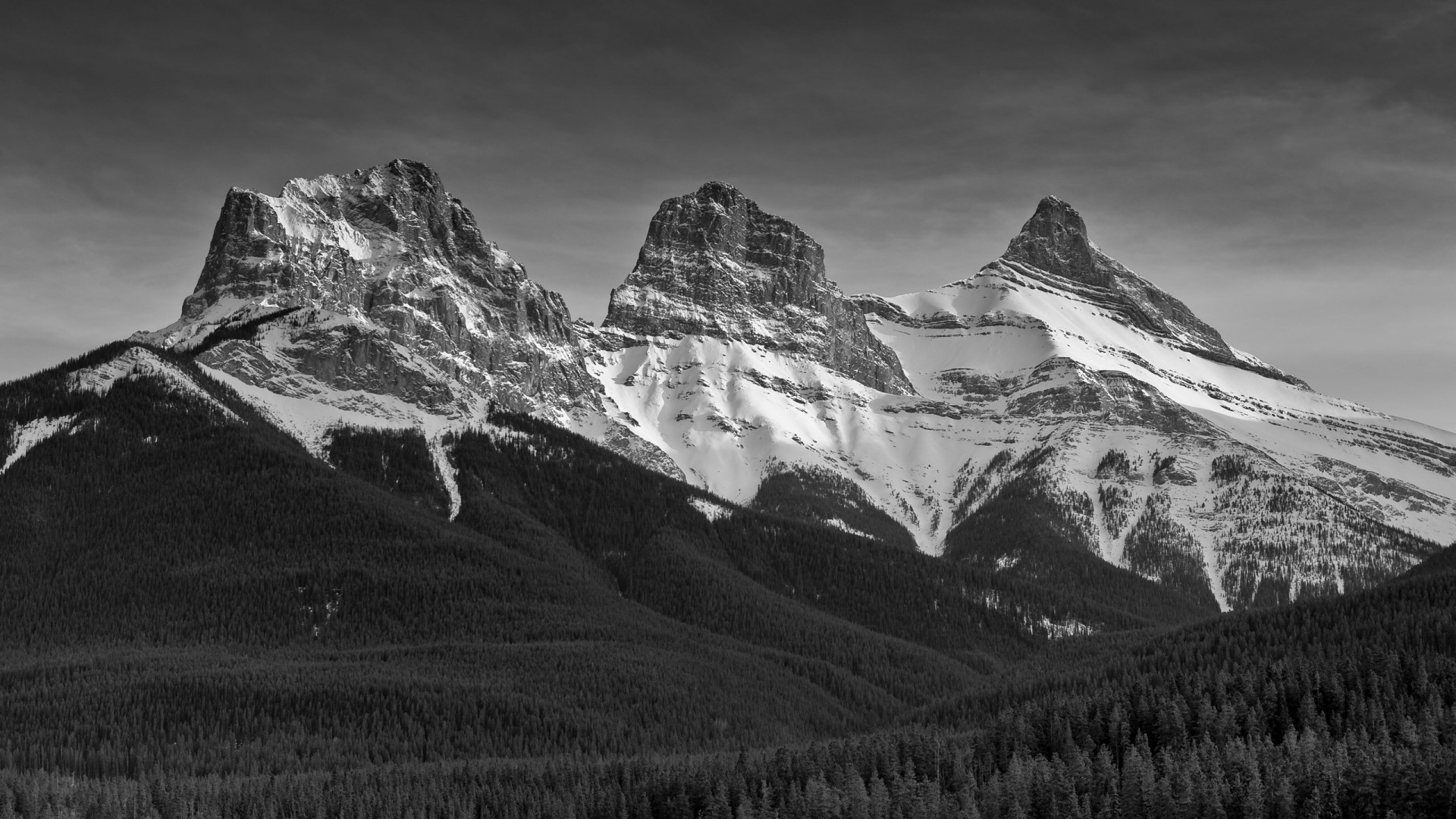 Three Sisters Mountains in Canada HD Wallpaper