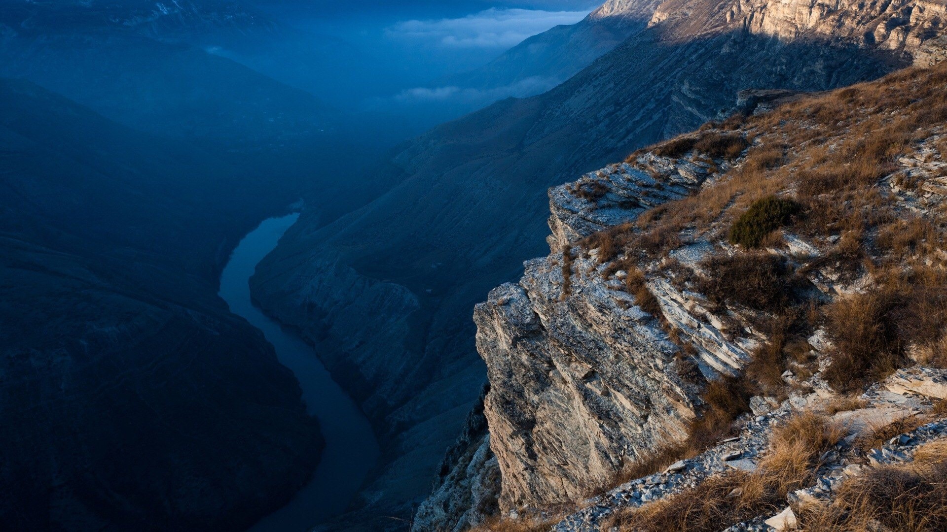 Canyon river in Dagestan at sunset HD Wallpaper
