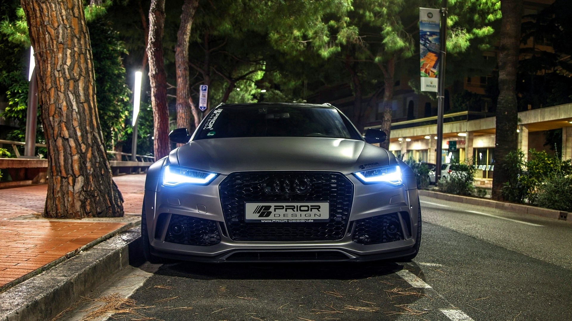 Audi RS6 Avant by Prior Design at Night HD Wallpaper