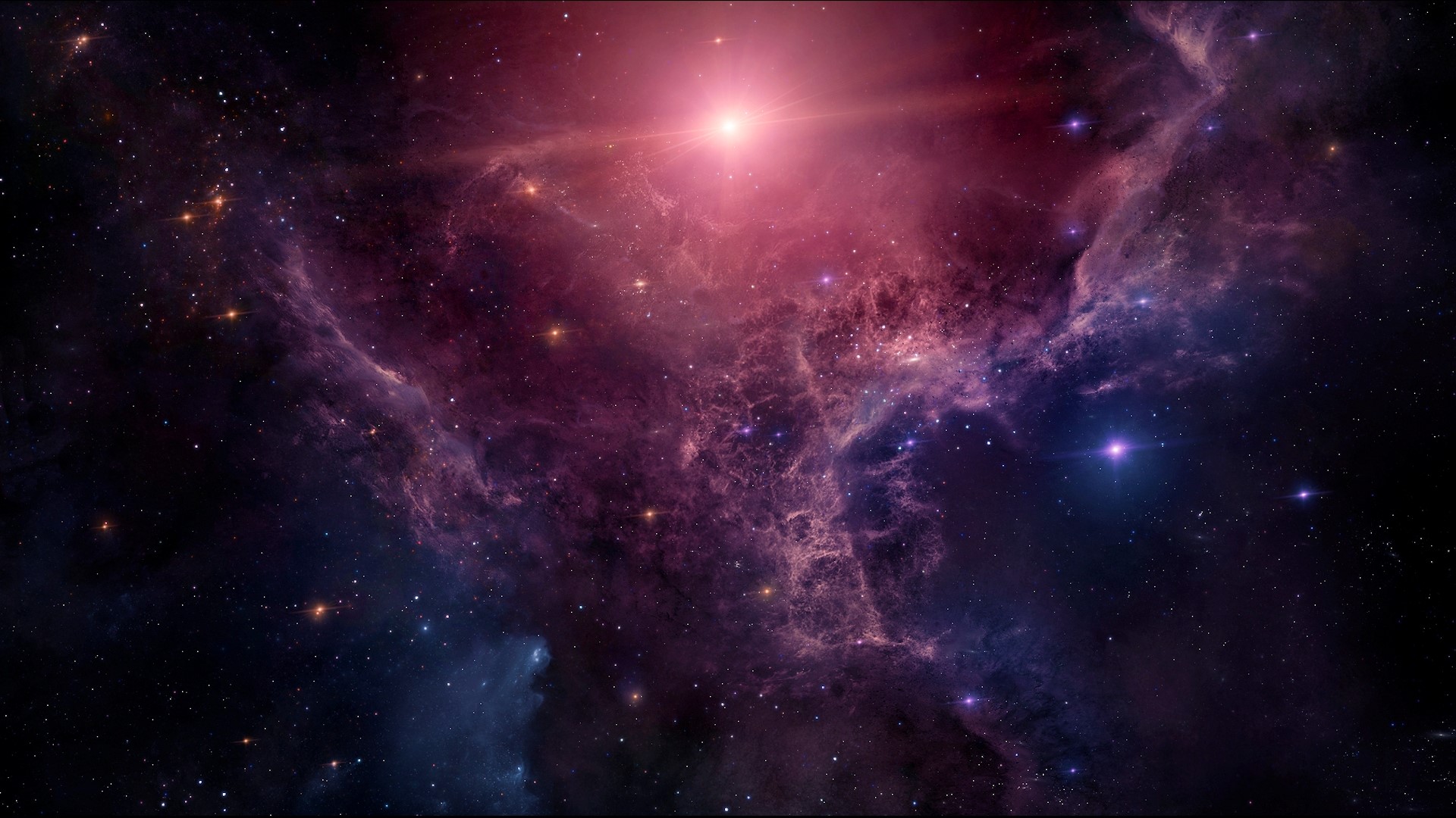 Vibrant Nebula with Bright Star HD Wallpaper