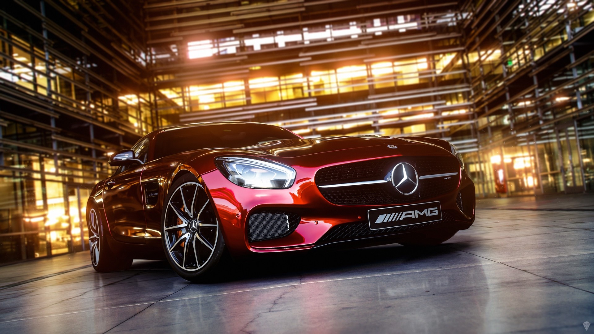 Red Mercedes-AMG GT S Coupe HD Wallpaper