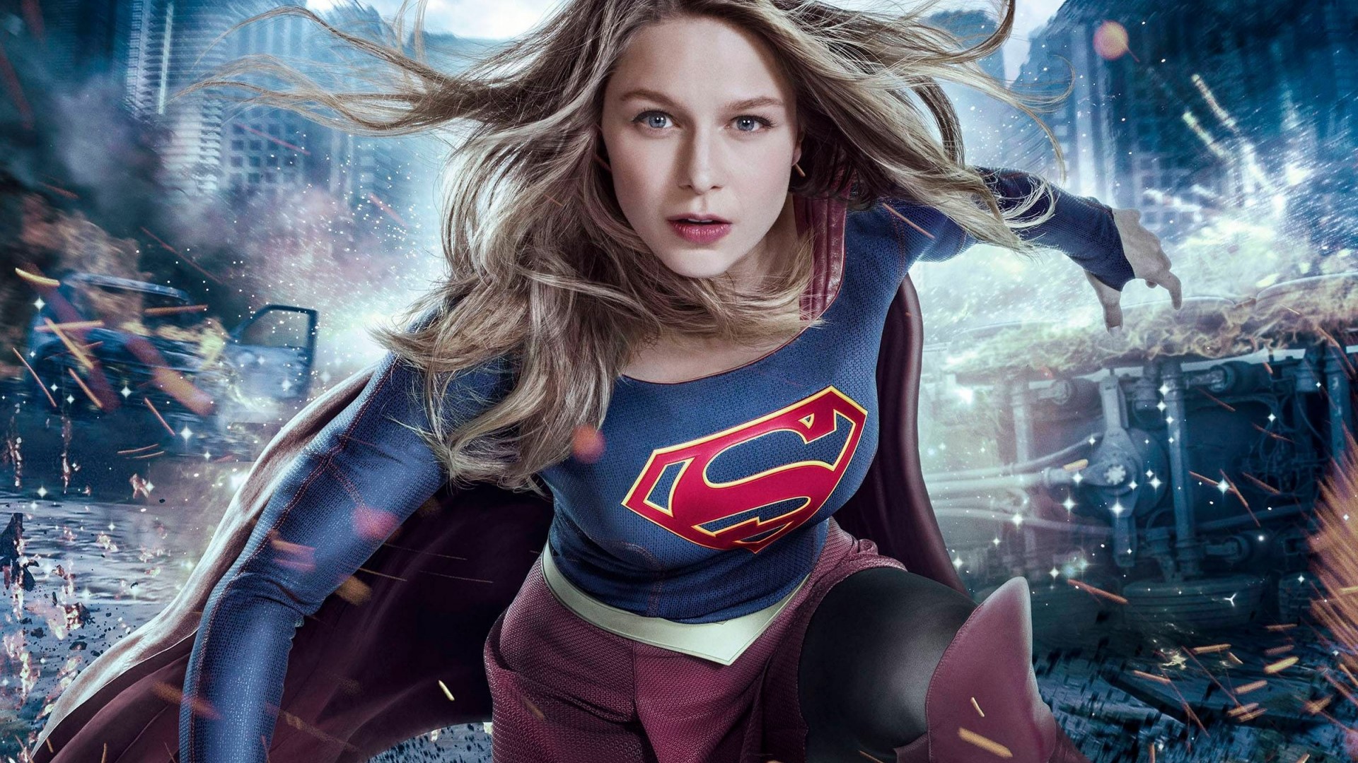 Supergirl in a destroyed city HD Wallpaper