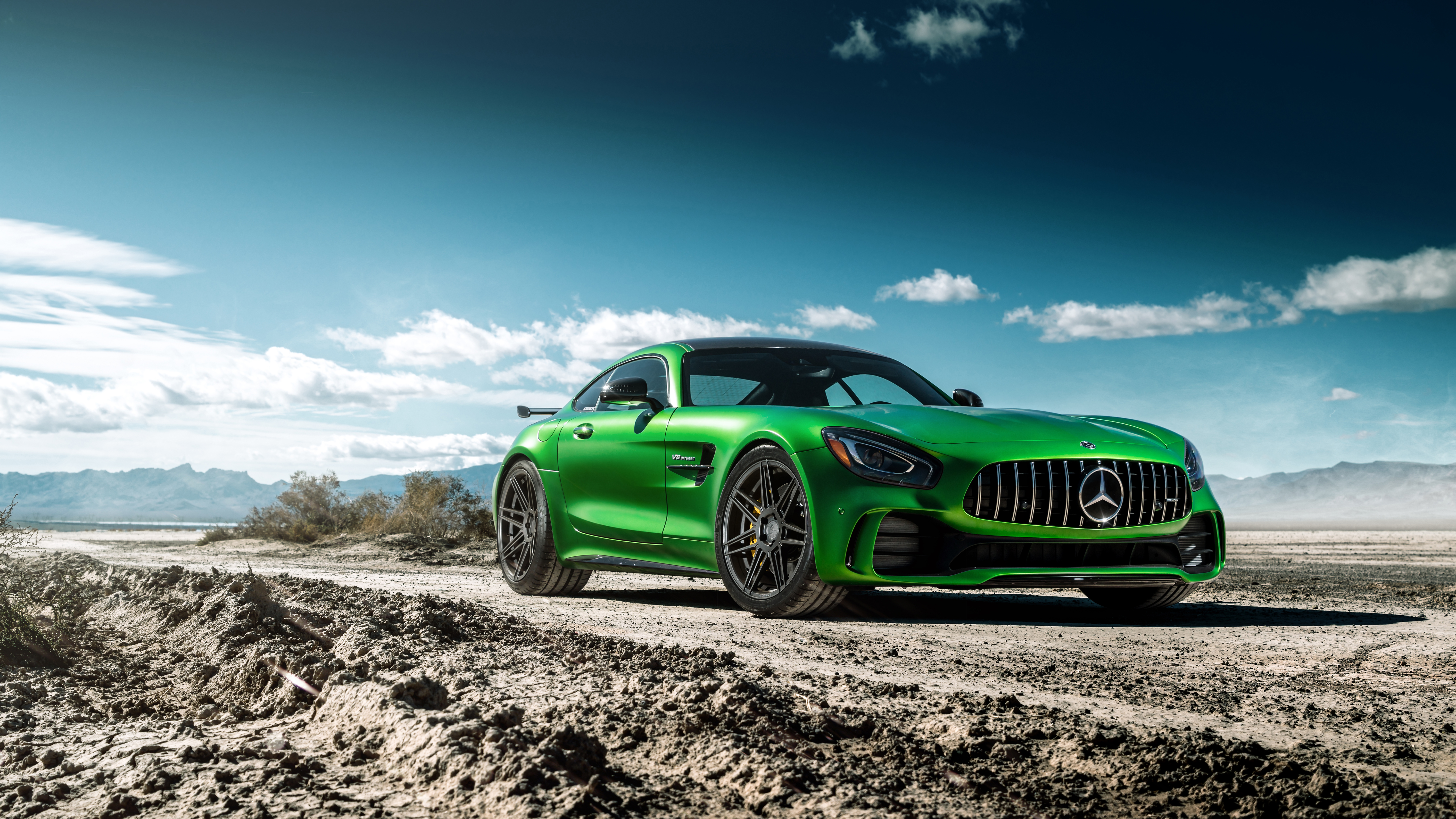 Green Mercedes-AMG GT R with Ferrada Wheels 4K HD Wallpaper