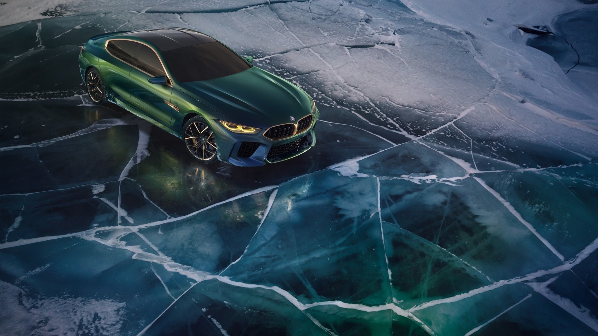 BMW M8 Concept Car on Ice HD Wallpaper