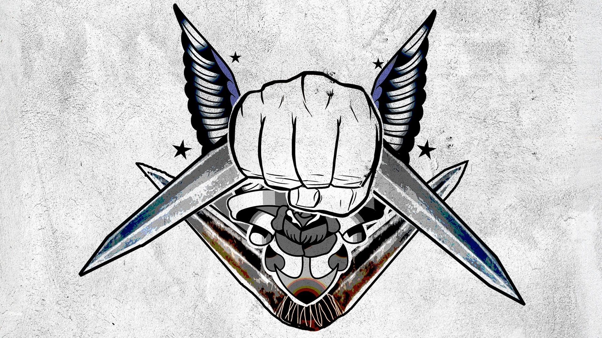 Suicide Squad Fist and Knives HD Wallpaper
