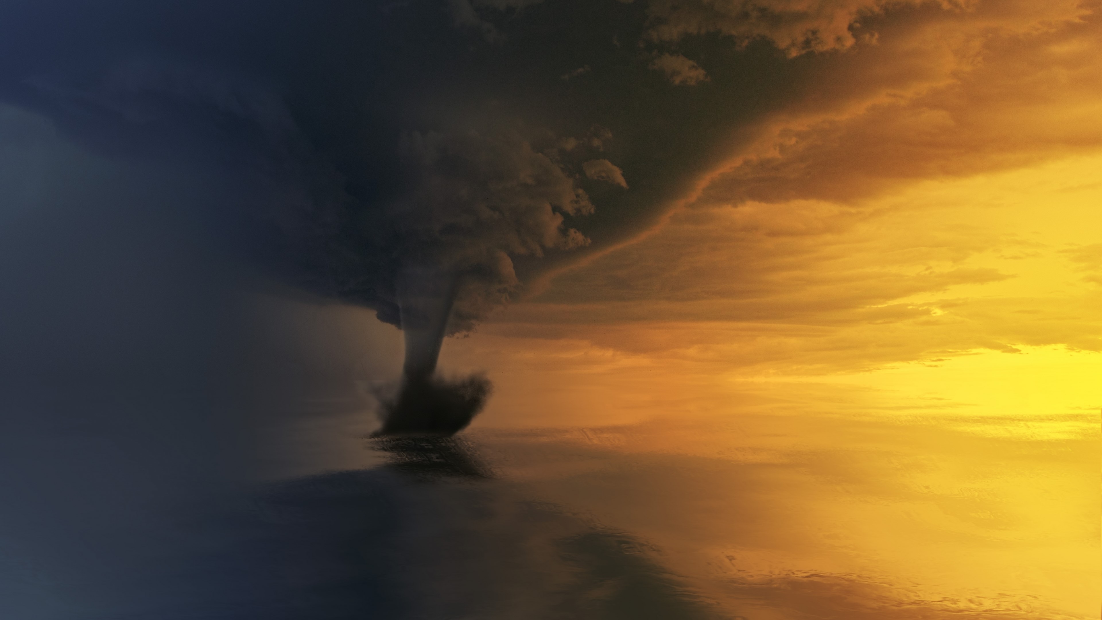 4K Tornado over the Ocean HD Wallpaper