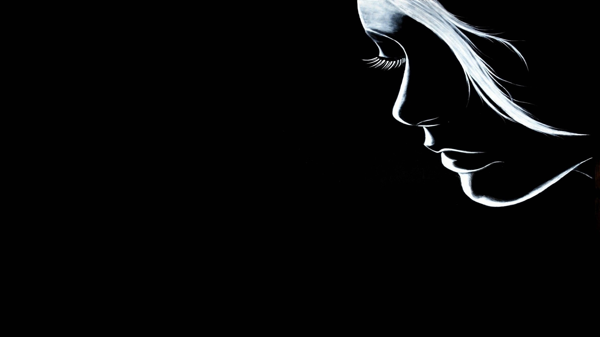 Silhouette of a woman's face HD Wallpaper