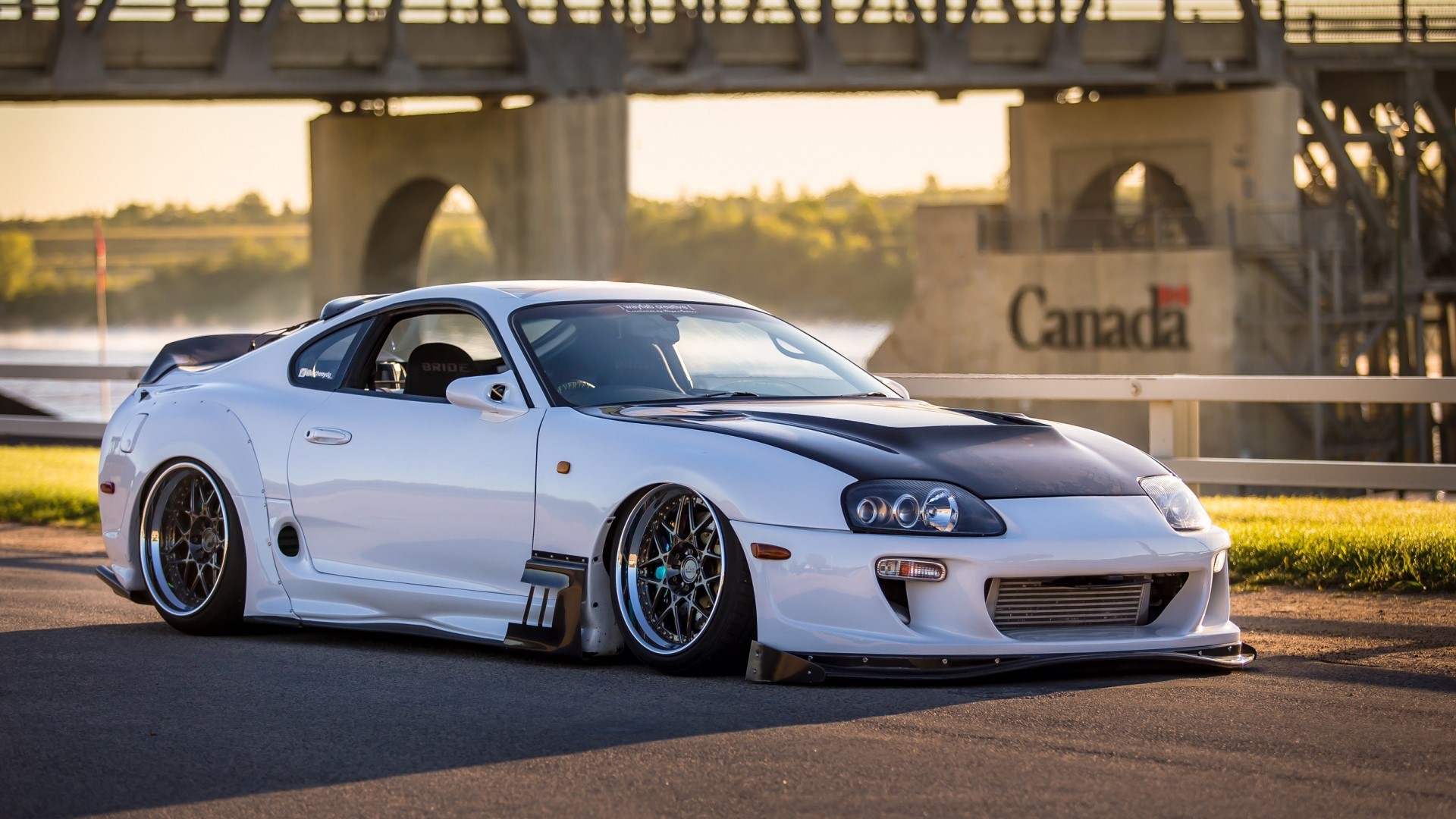 White Toyota Supra with custom body kit HD Wallpaper