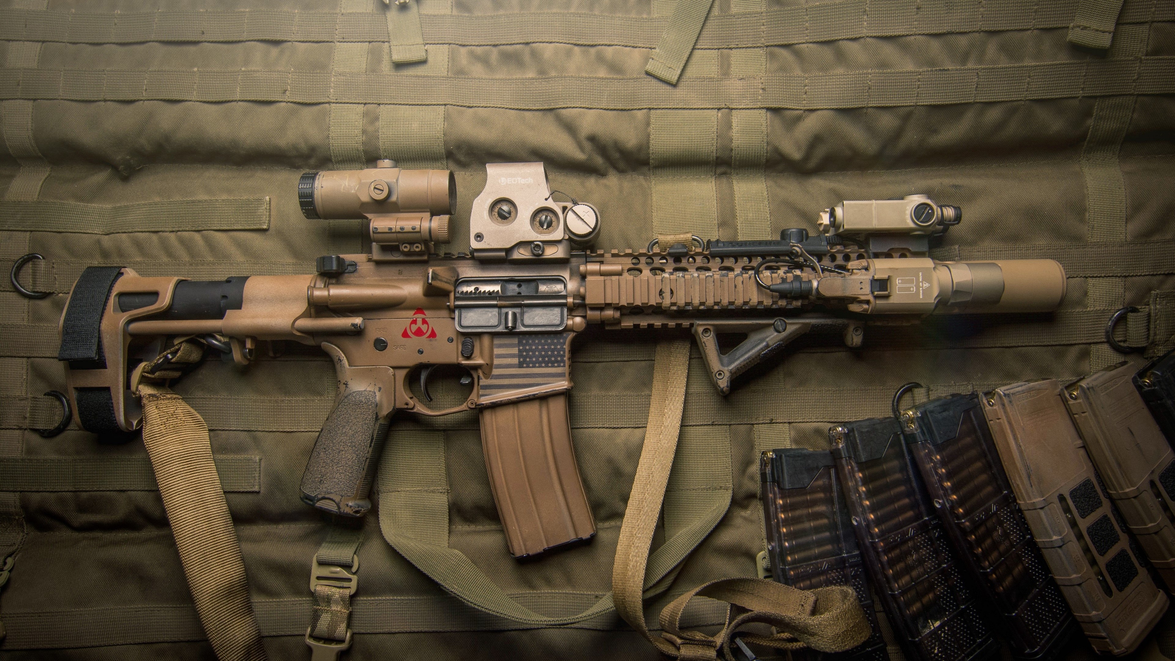 4K Rifle with Accessories HD Wallpaper