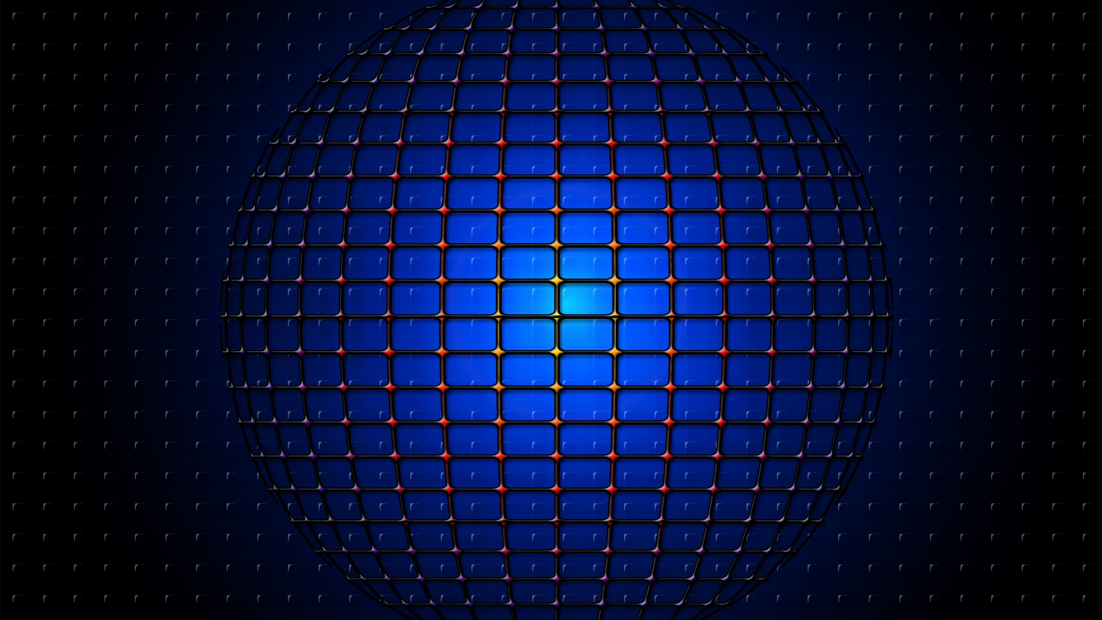 4K Sphere with Grid Pattern HD Wallpaper