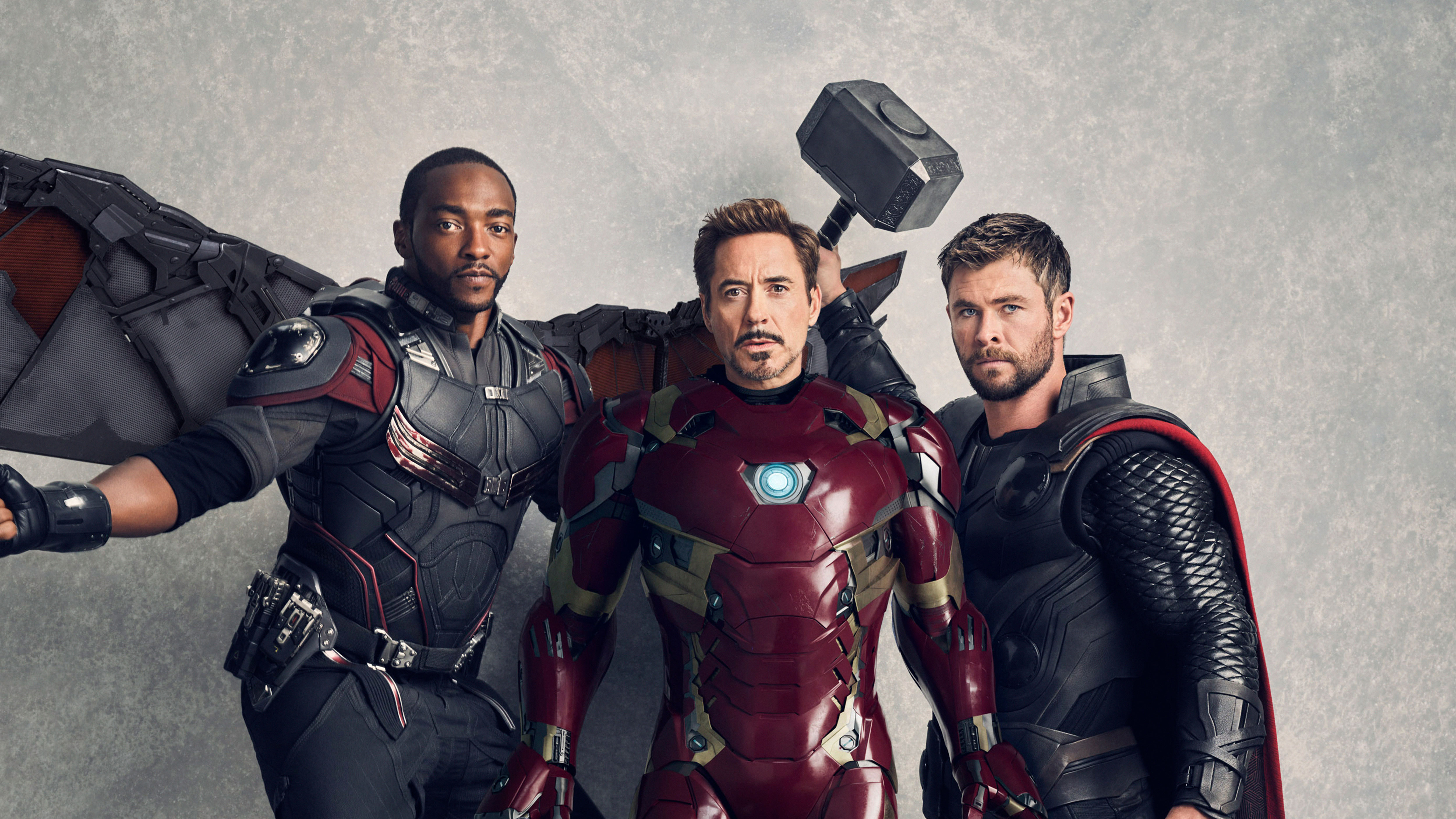 Falcon, Iron Man, and Thor from Avengers: Infinity War 4K HD Wallpaper