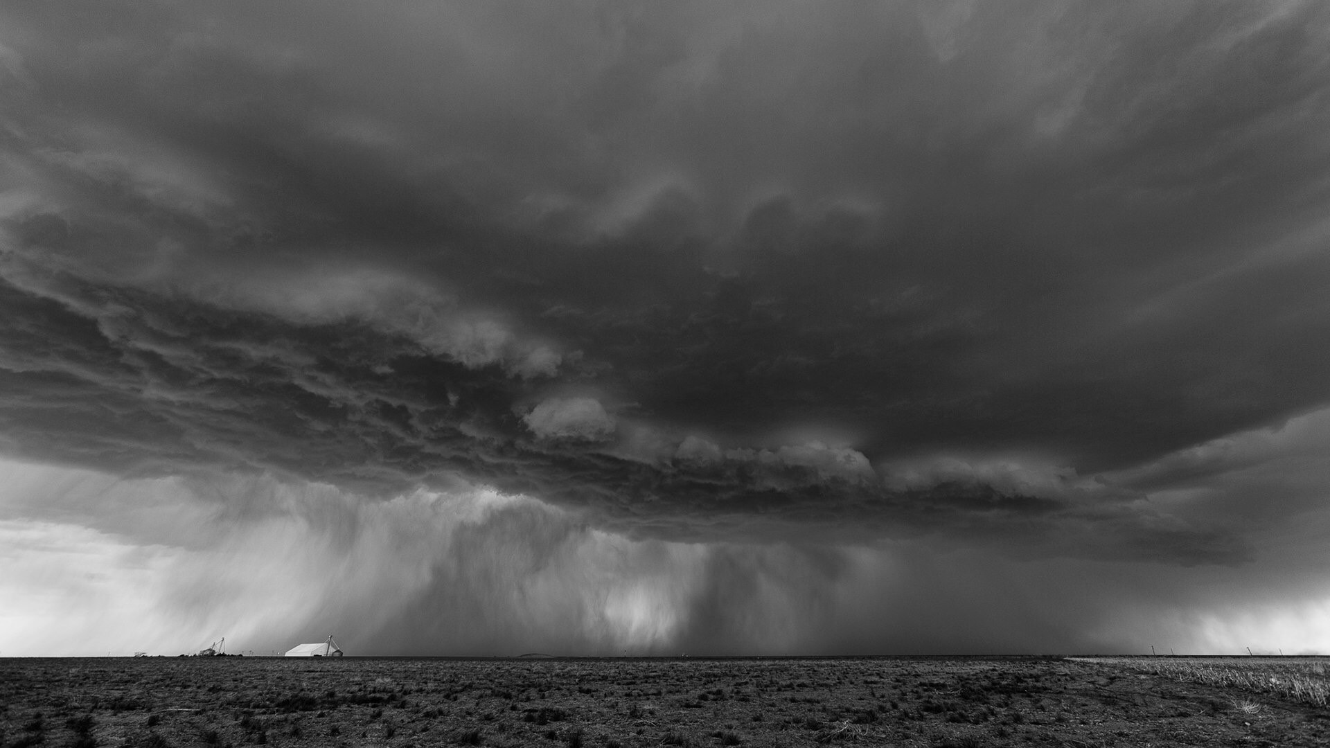 Storm clouds over a rural landscape in Kansas, USA HD Wallpaper