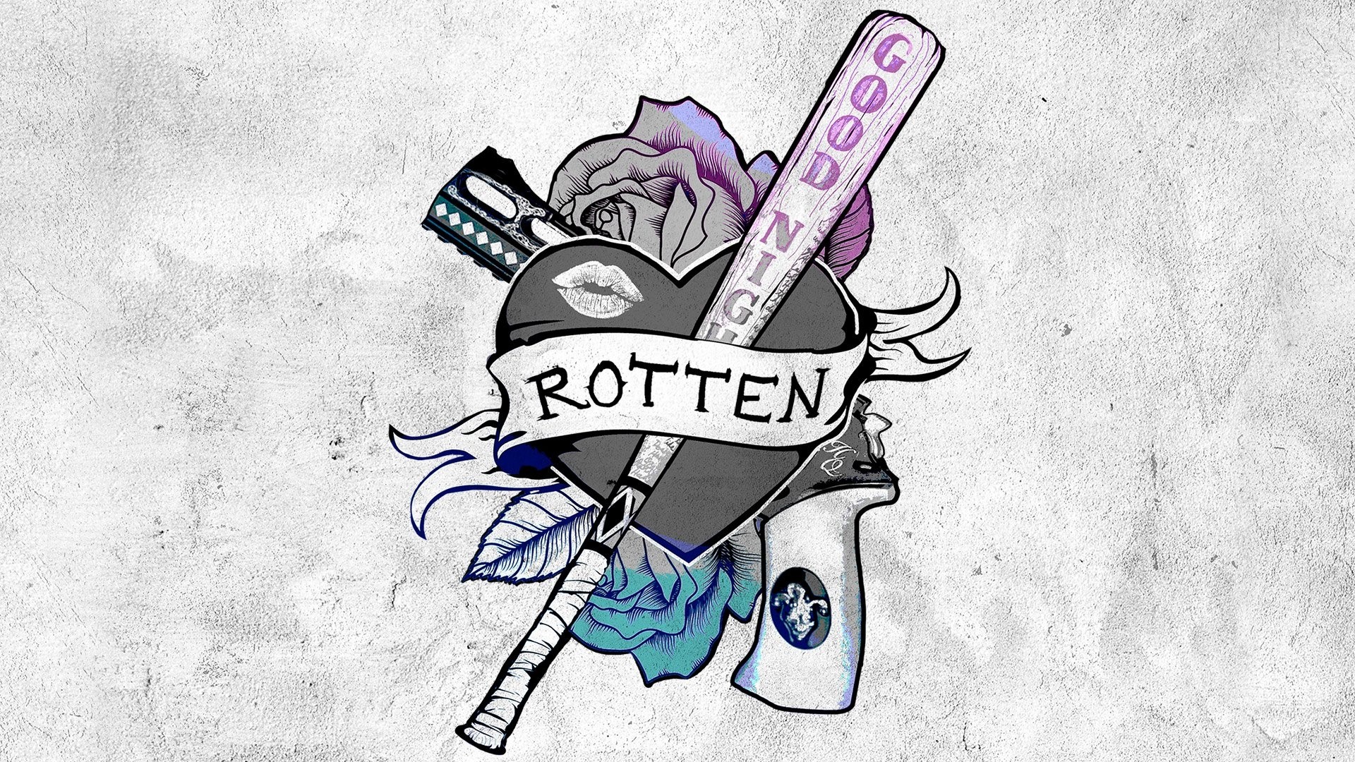 Harley Quinn's Bat and Gun from Suicide Squad HD Wallpaper