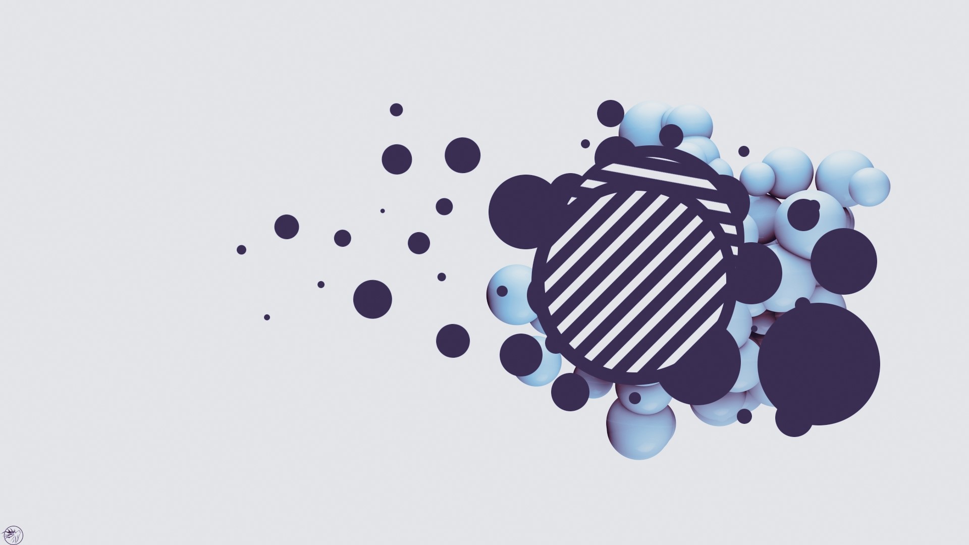 Abstract orbs and spheres composition HD Wallpaper
