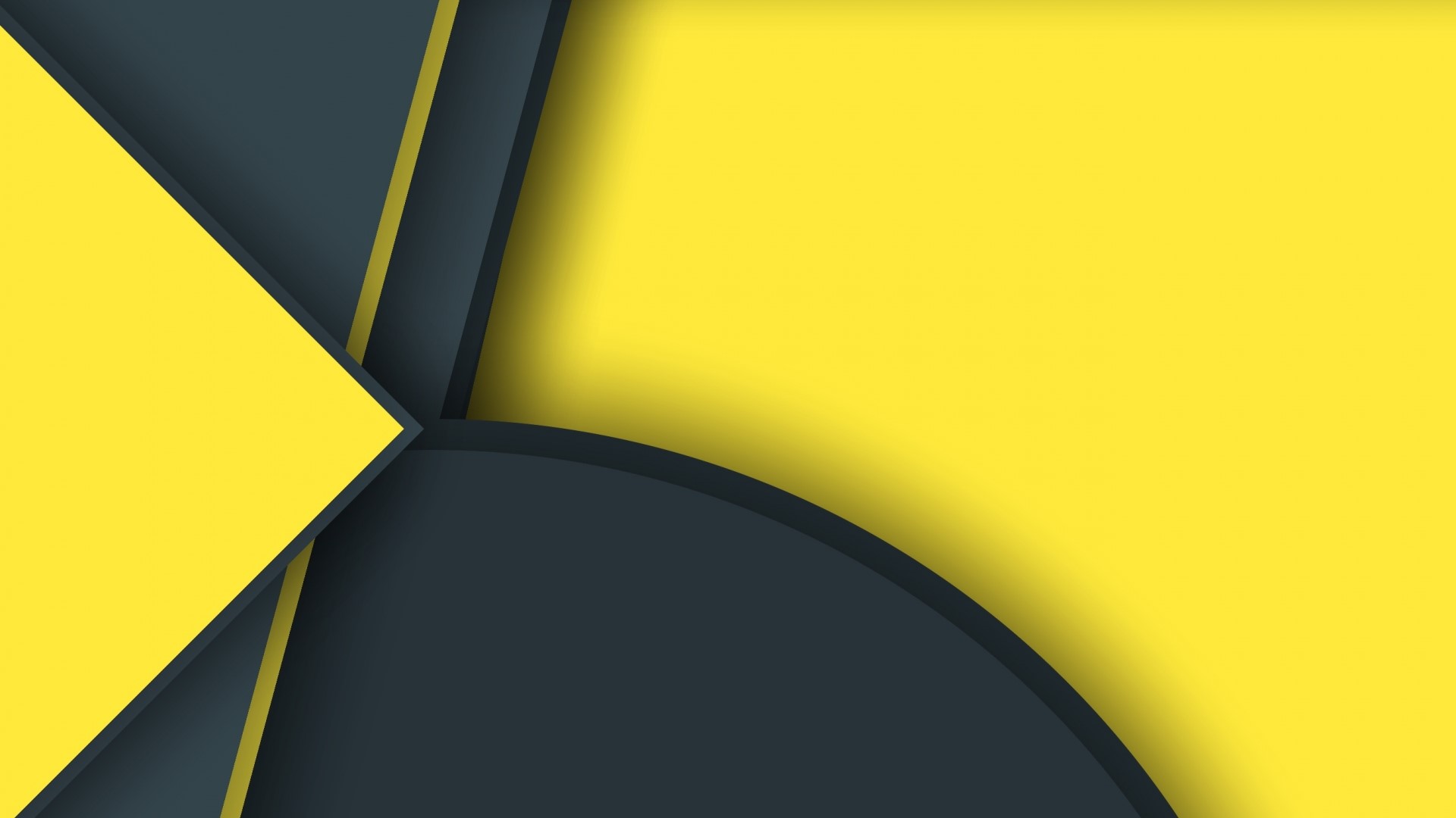Abstract Yellow and Dark Gray Geometric Shapes HD Wallpaper