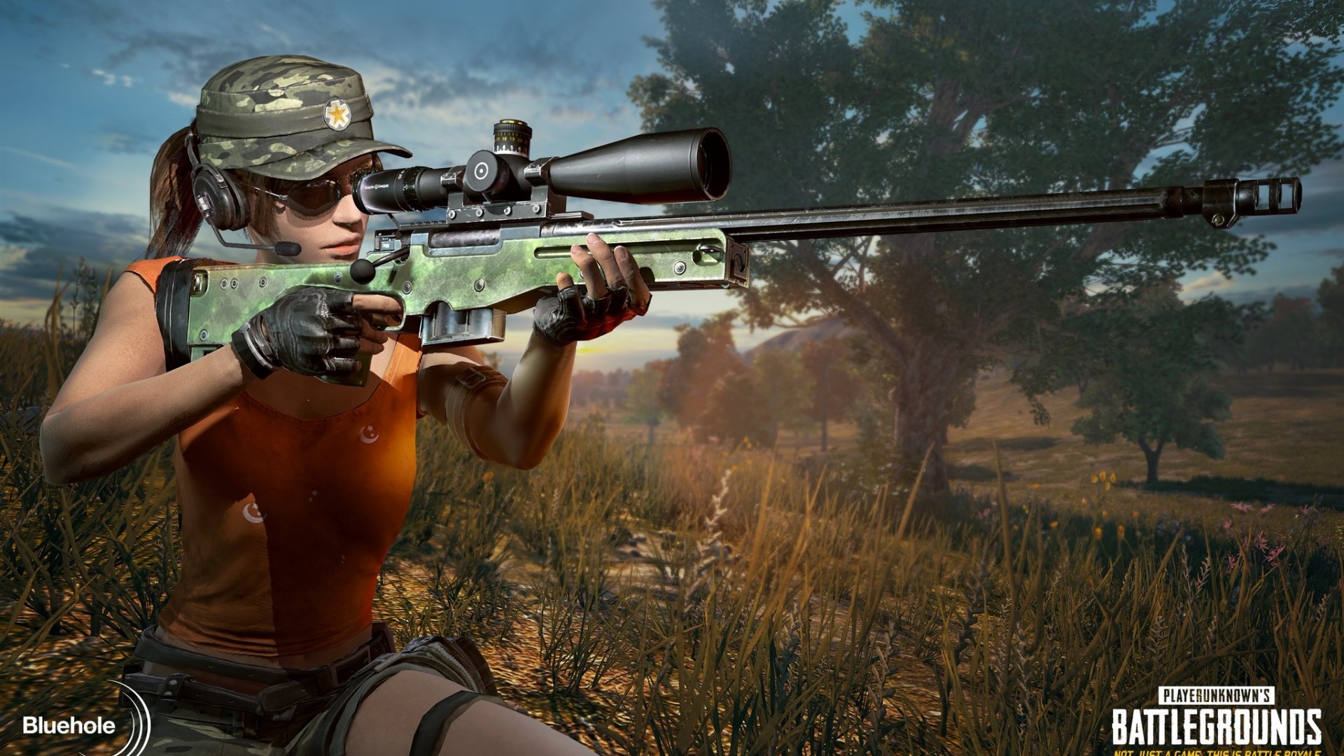 PlayerUnknown's Battlegrounds character with sniper rifle HD Wallpaper