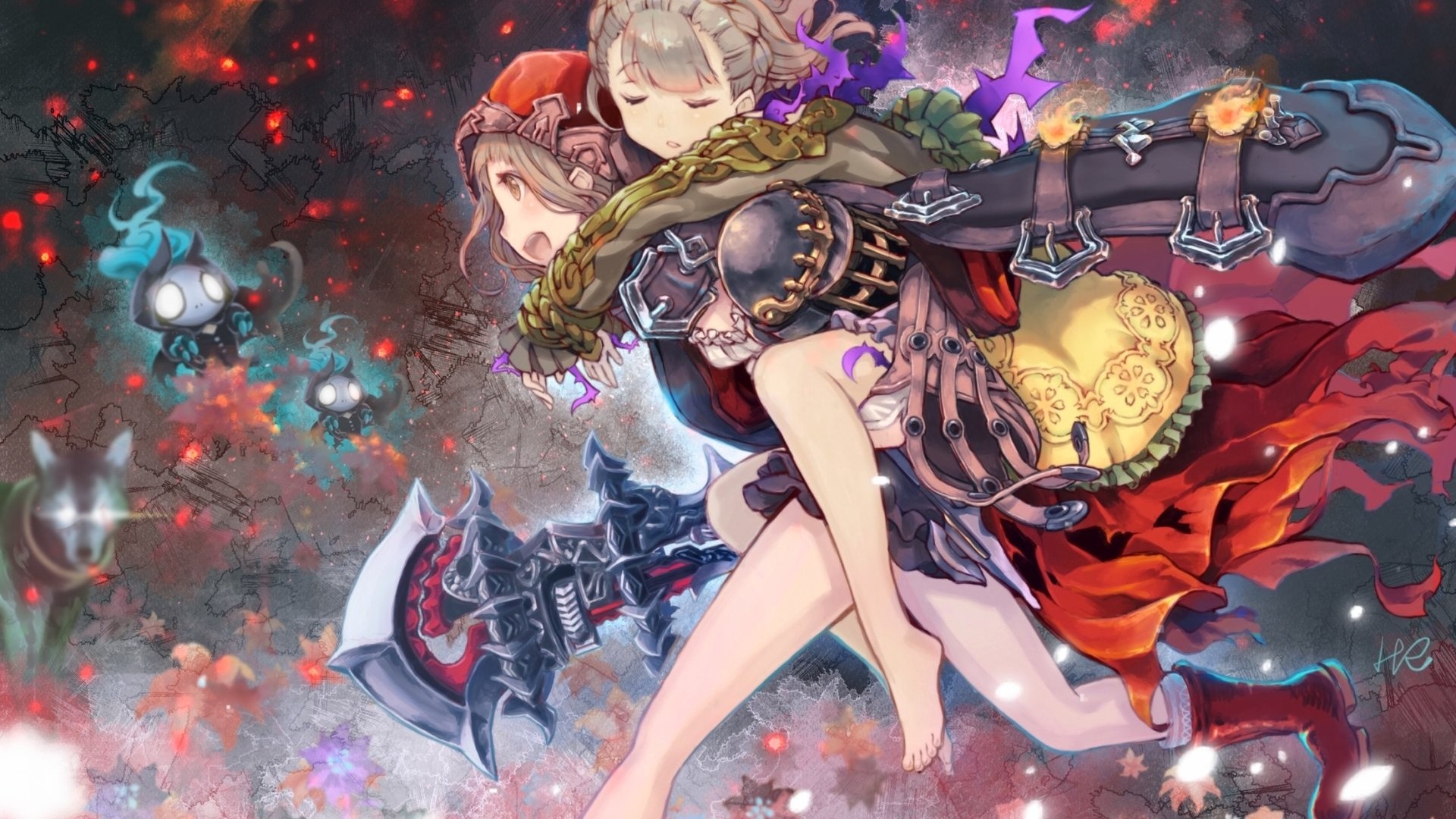 Alice from SINoAlice carrying a friend HD Wallpaper