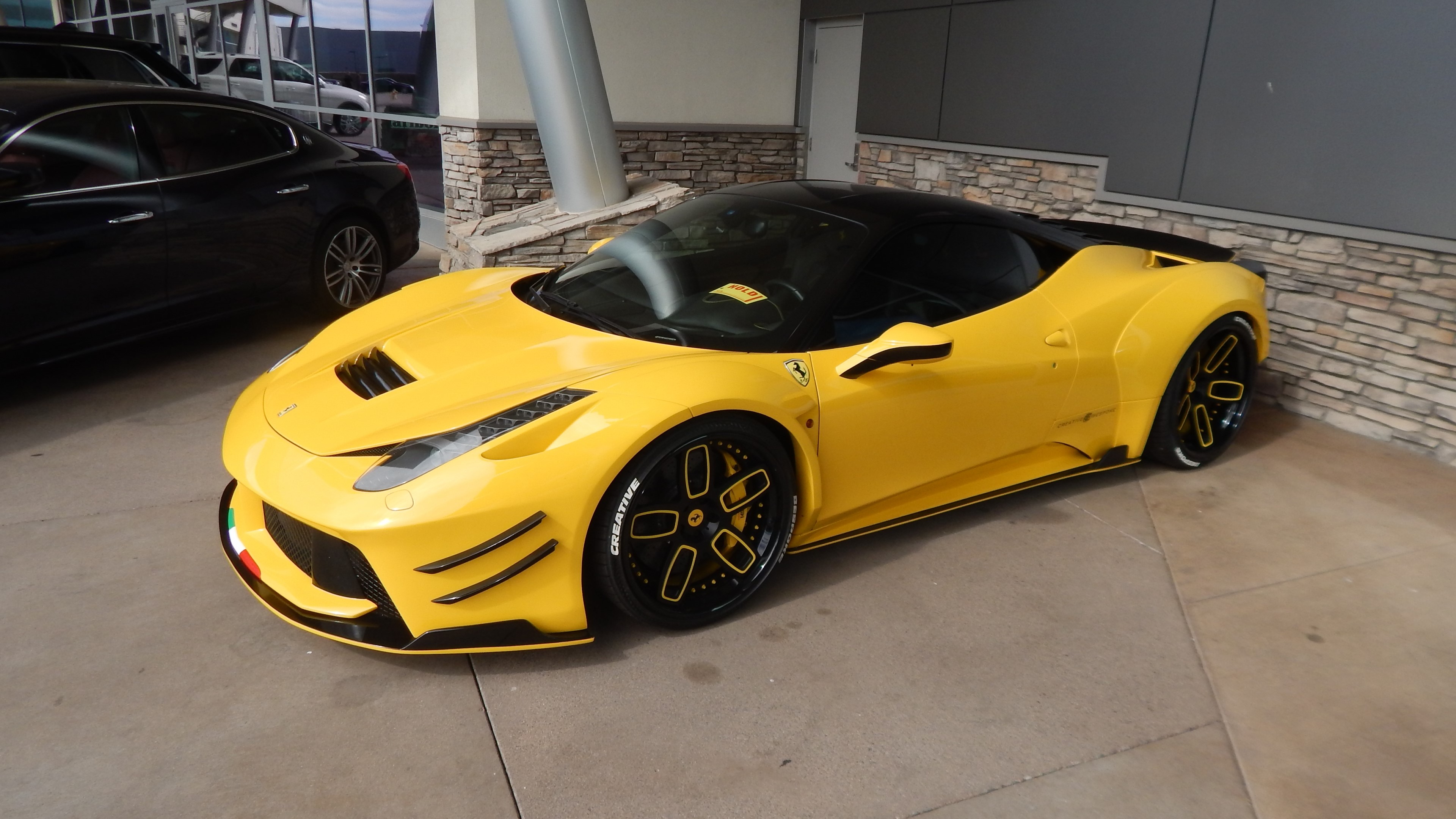 Yellow Ferrari 458 Italia HD Wallpaper