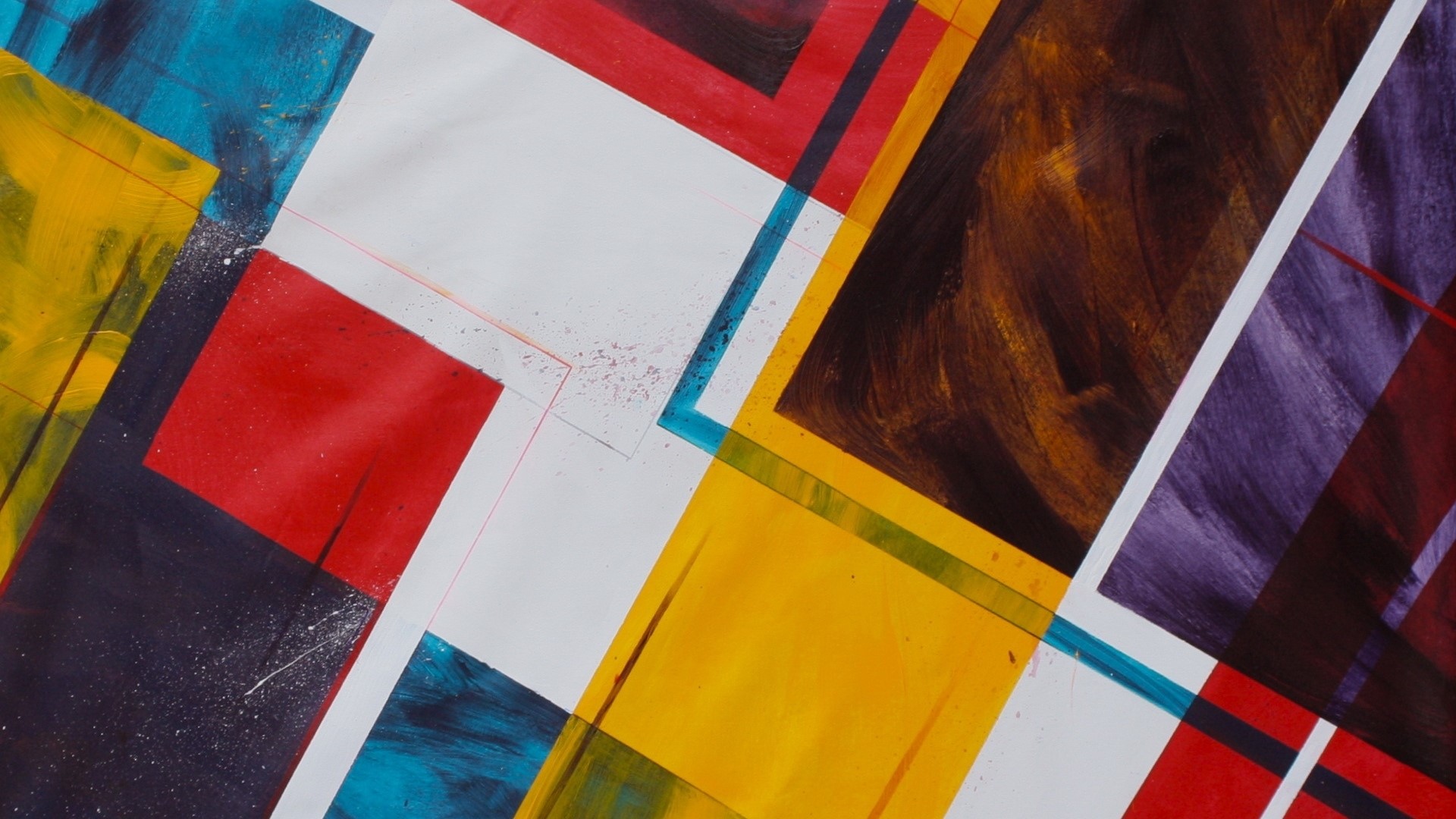 Abstract painting with colorful squares HD Wallpaper