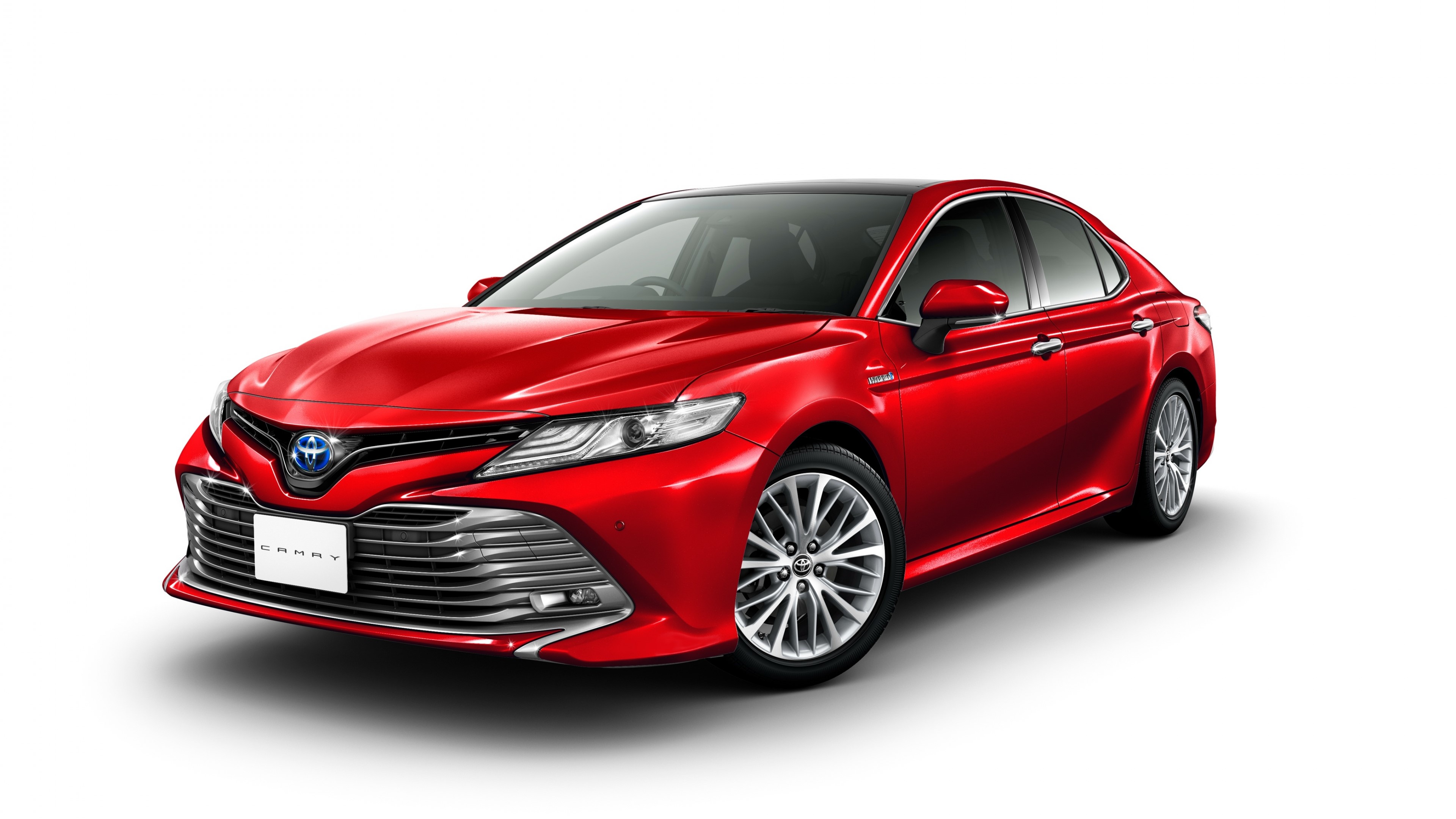 Red Toyota Camry Hybrid Sedan HD Wallpaper