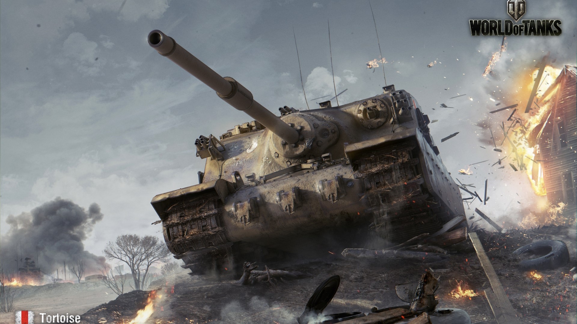 World of Tanks Tortoise Tank in Battle HD Wallpaper